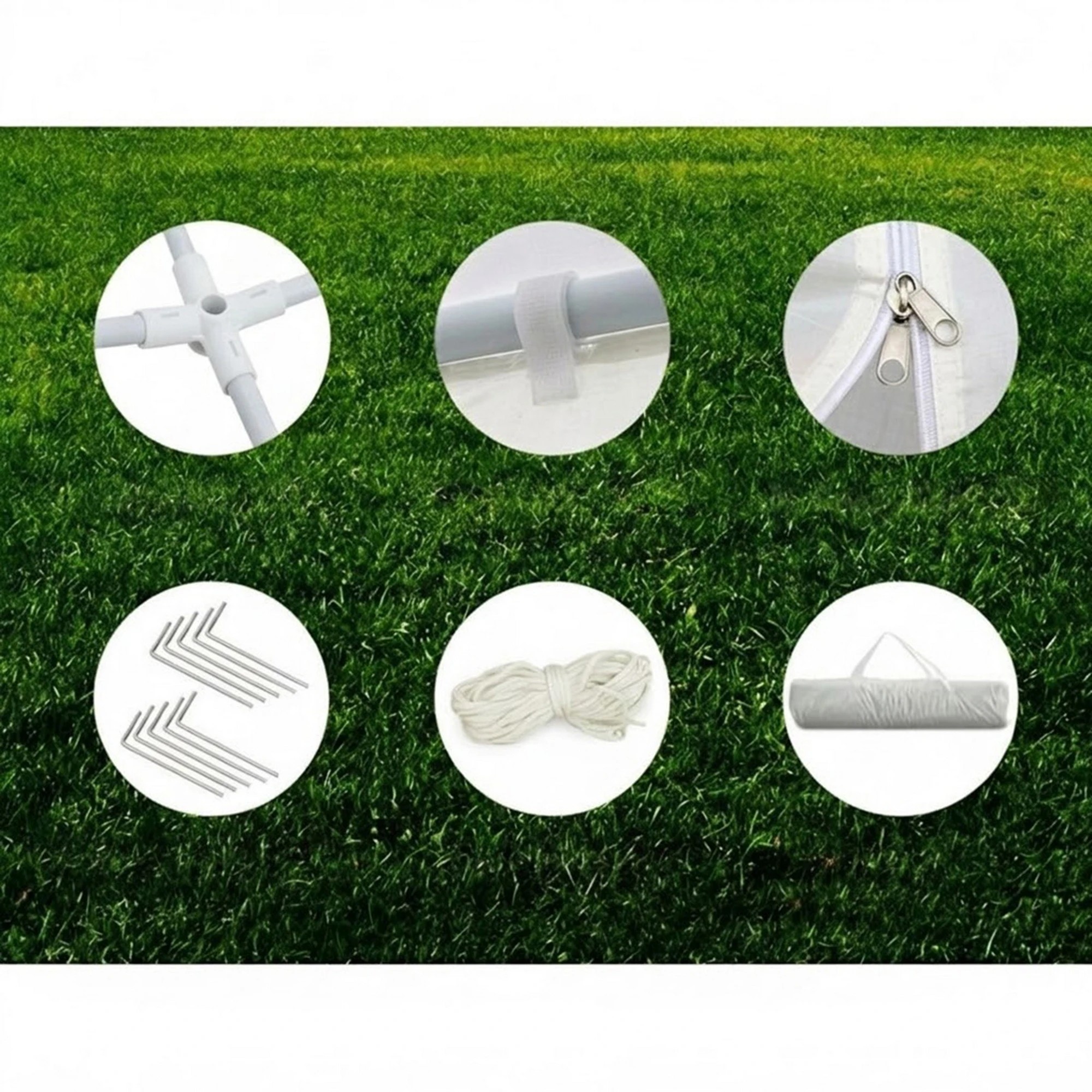 7 Instahut Gazebo  Marquee Wedding Party Tent Outdoor Camping Side Wall Canopy 4 Panel - White, 7 of 7