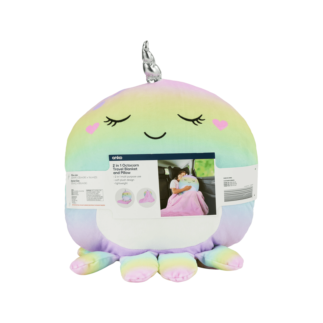 5 2-in-1 Octocorn Travel Blanket and Pillow, 5 of 5