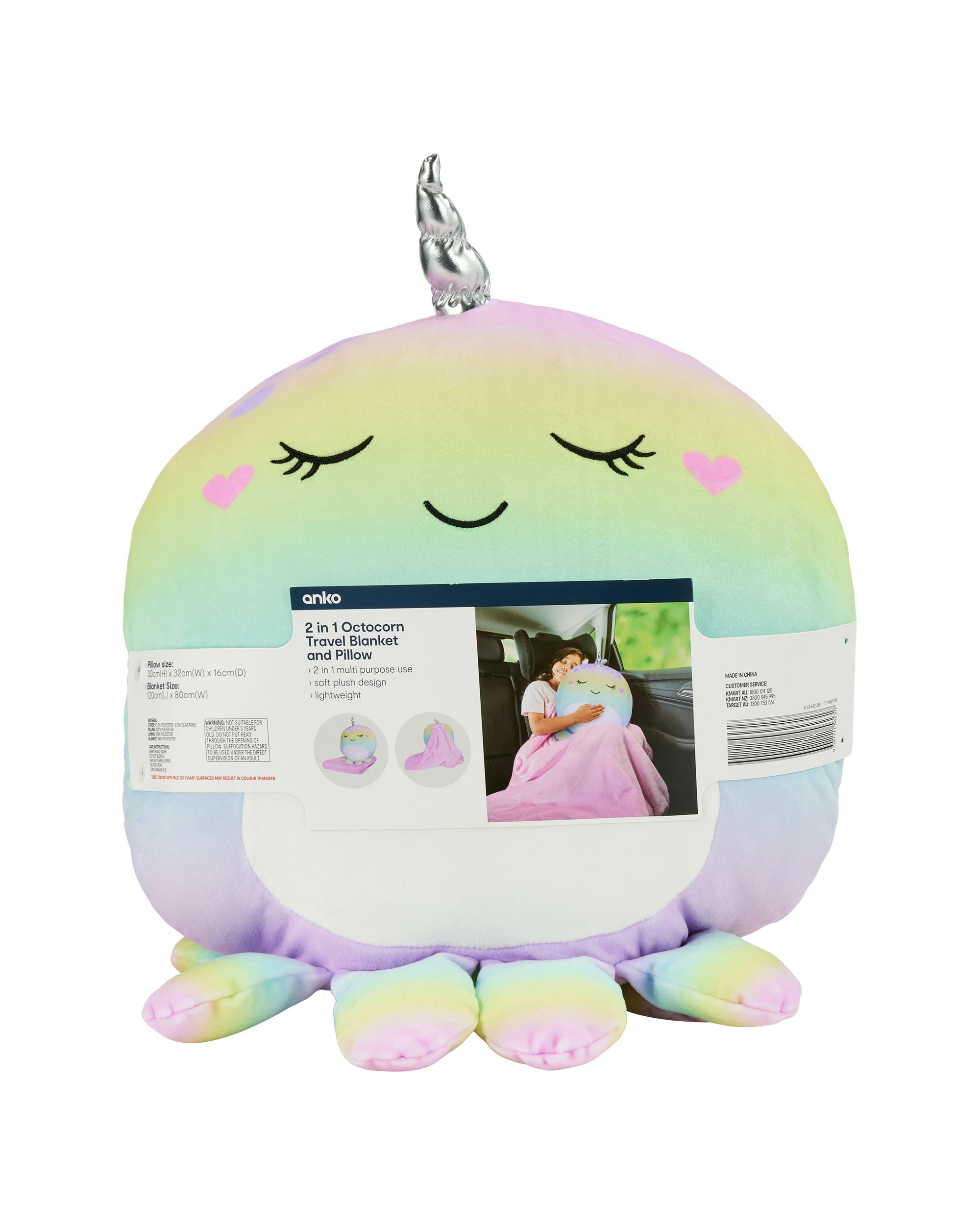 5 2-in-1 Octocorn Travel Blanket and Pillow, 5 of 5