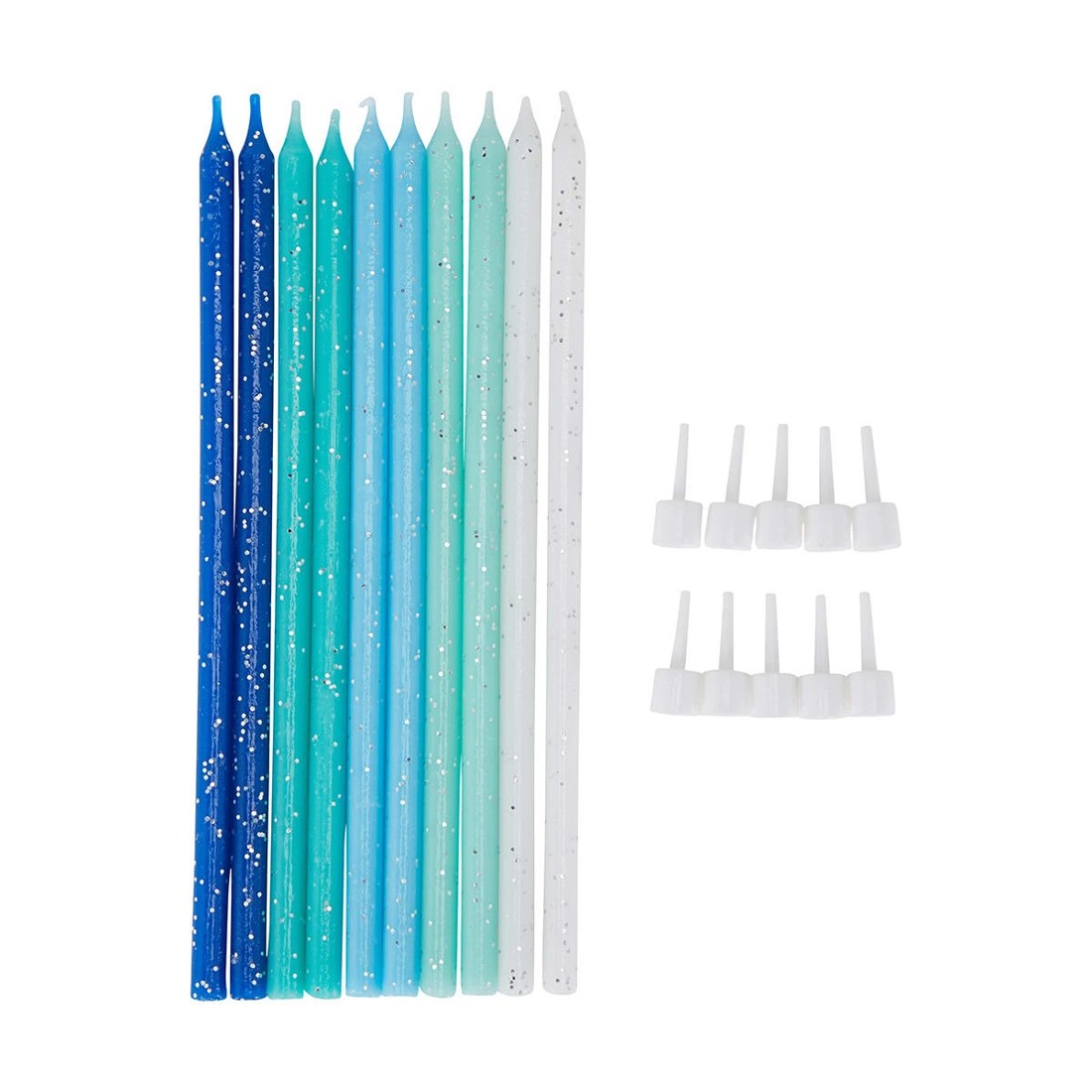 2 10 Pack Glitter Candles - Blue, 2 of 7
