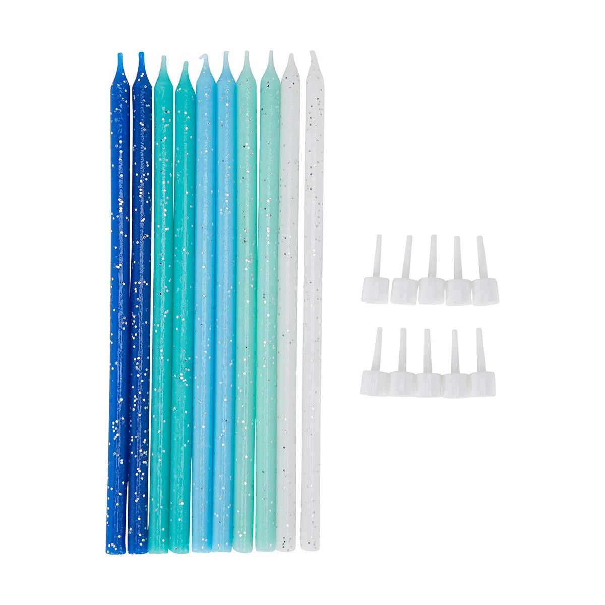 2 10 Pack Glitter Candles - Blue, 2 of 7