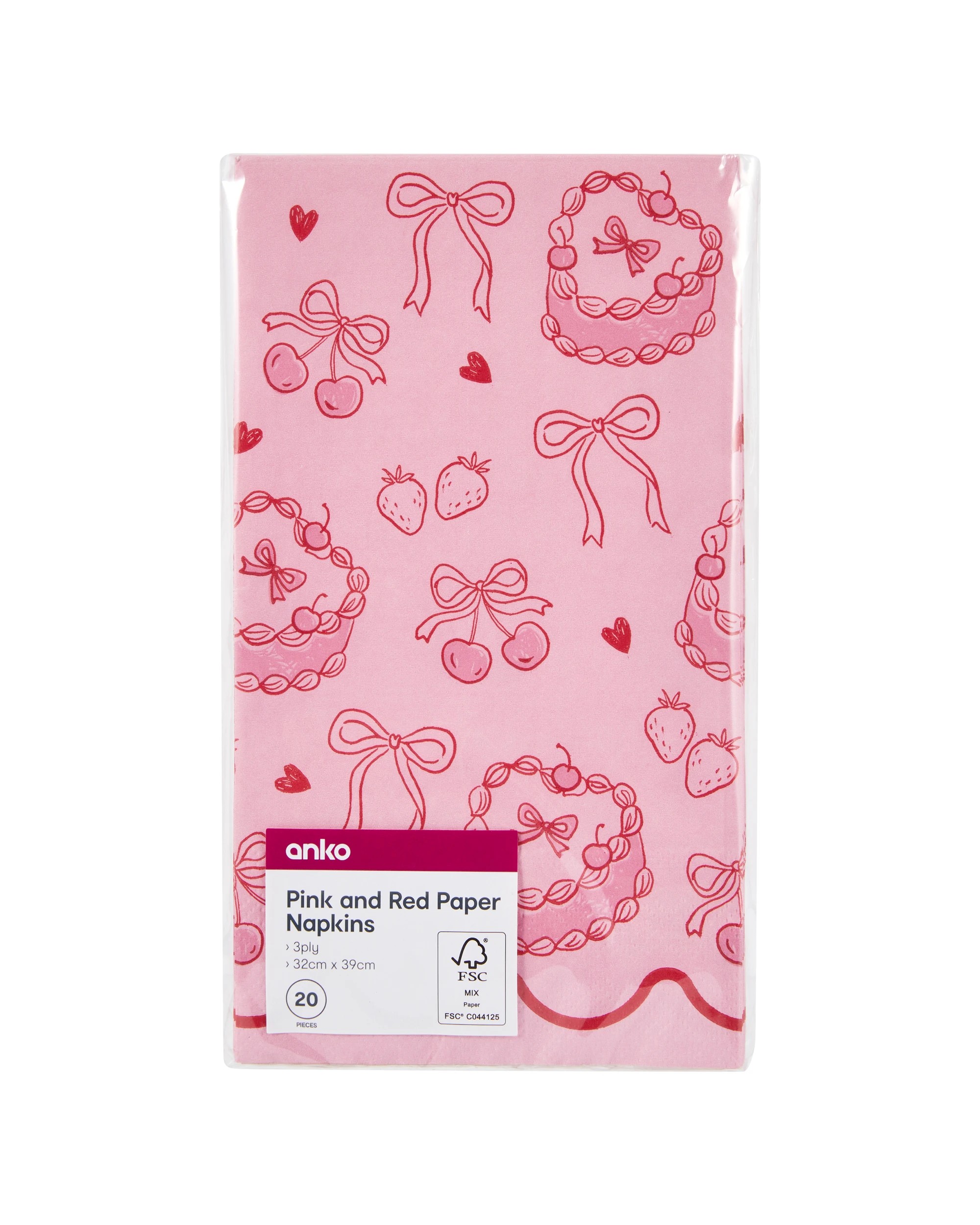 5 20 Piece Pink and Red Paper Napkins, 5 of 5