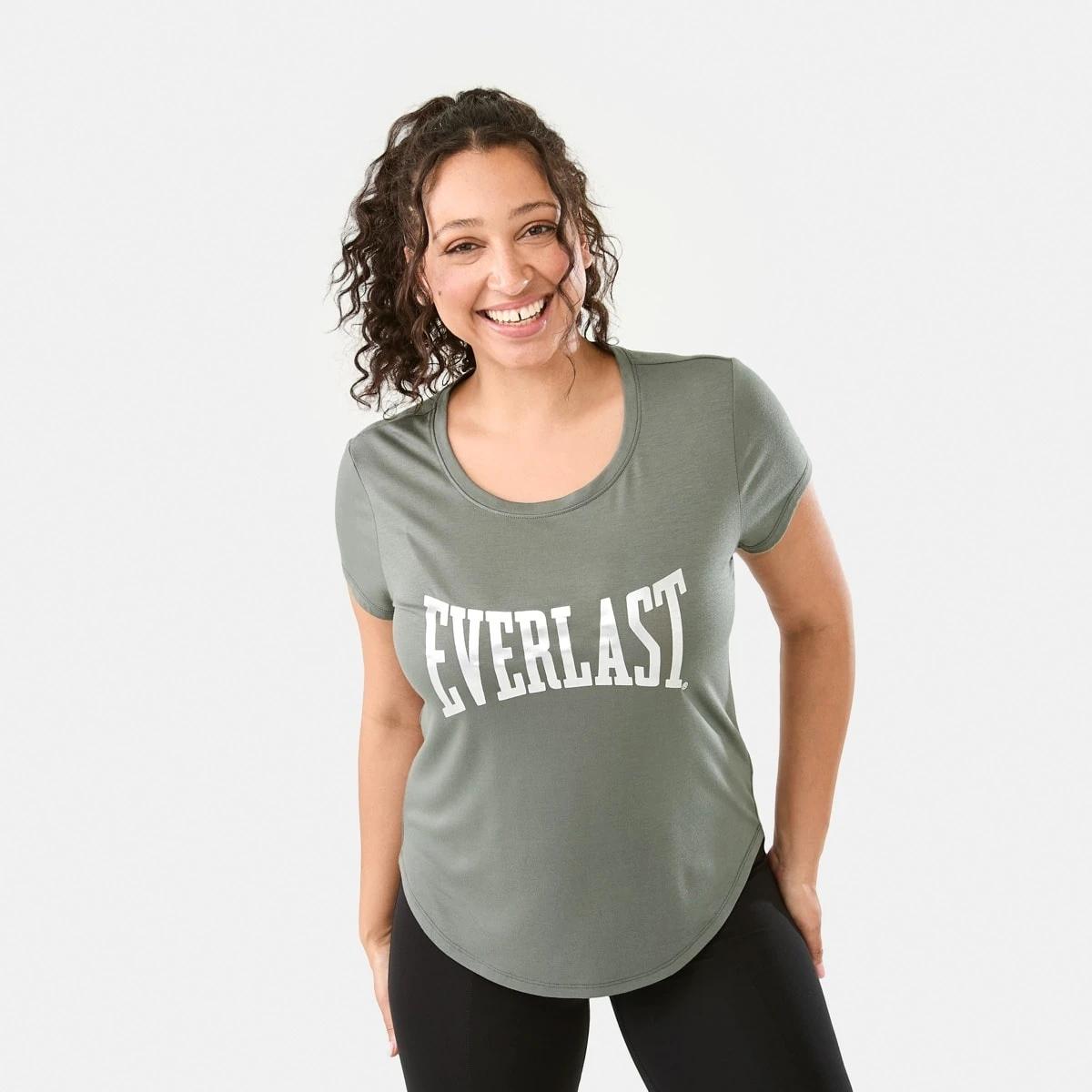 1 Everlast Womens Scoop Neck T-shirt Olive, 1 of 6