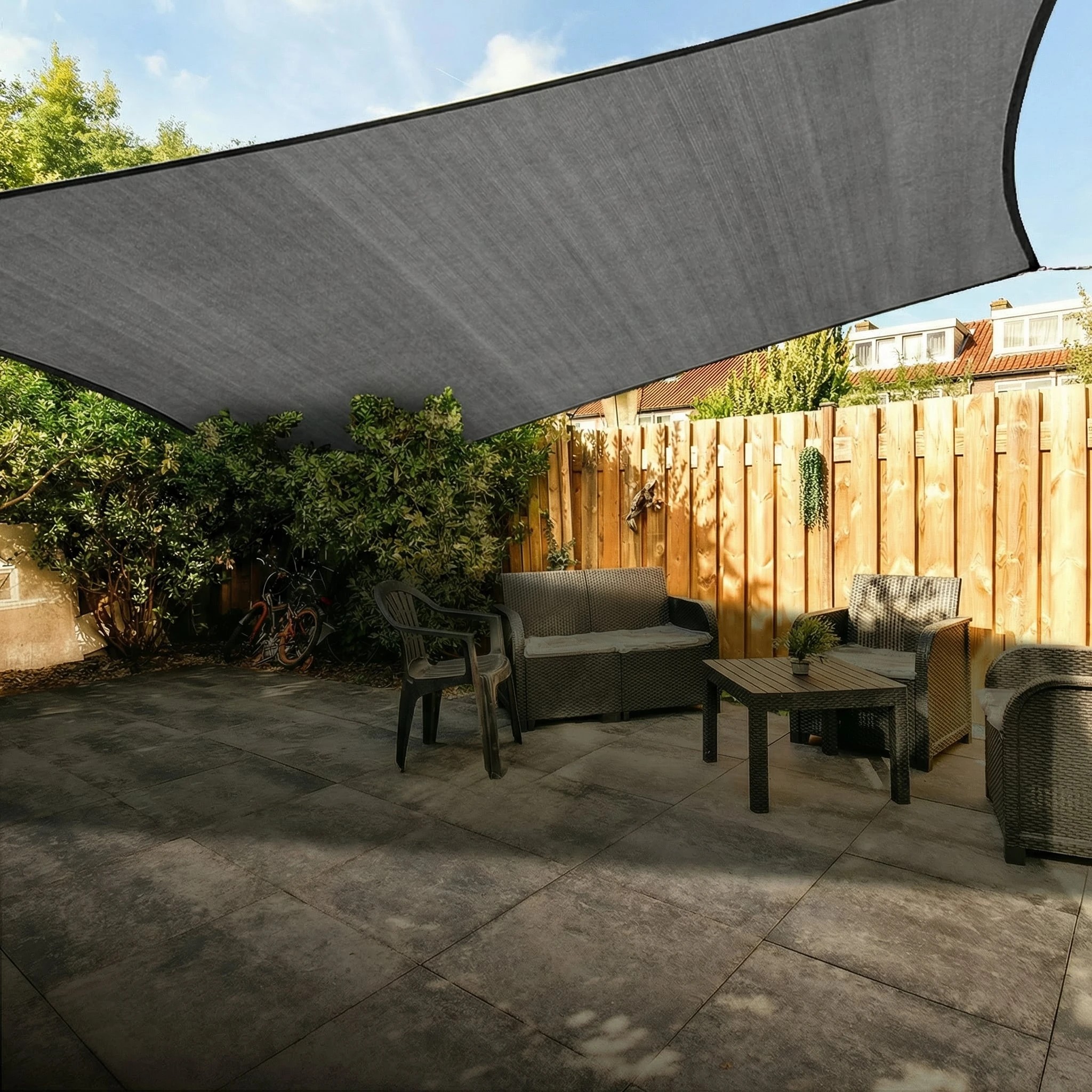 2 Wallaroo 4m x 5m 280GSM Outdoor Sun Shade Sail Canopy - Grey, 2 of 4
