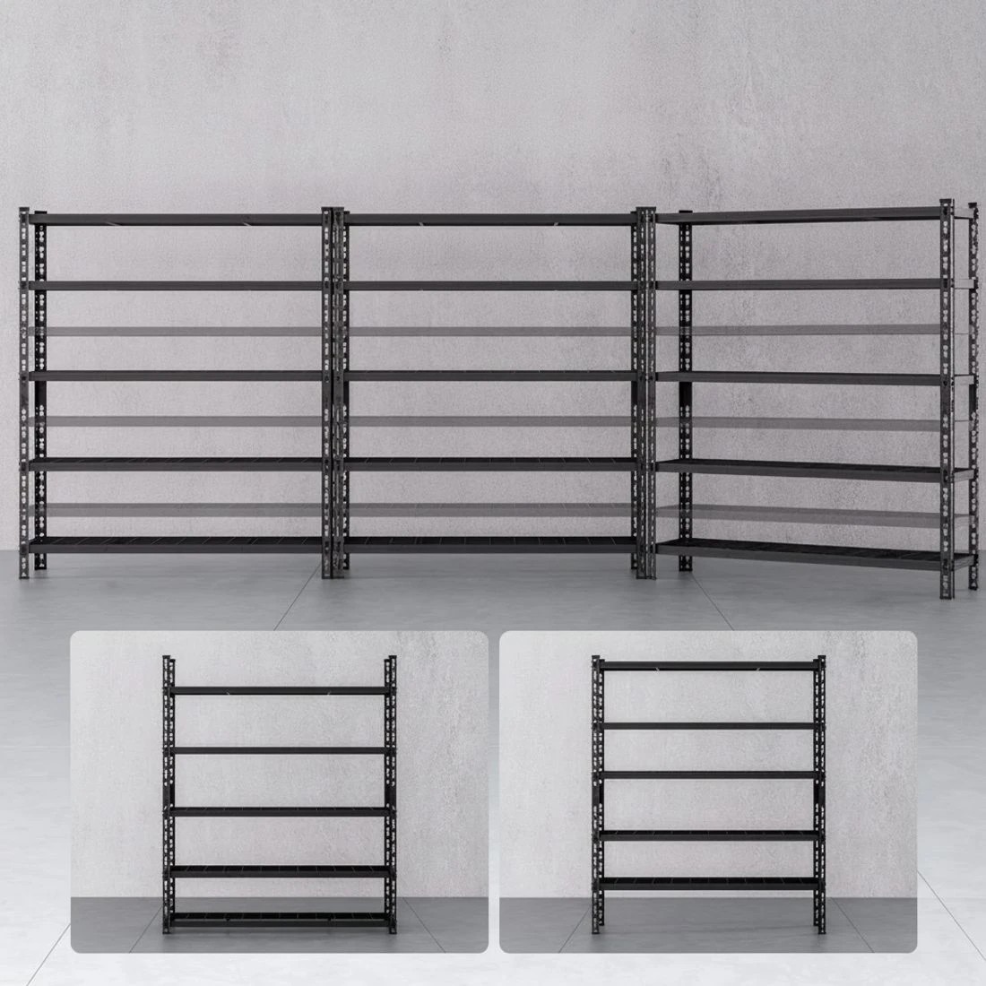 5 3 x 1.8M Giantz Garage Shelving Warehouse Rack - Black, 5 of 6