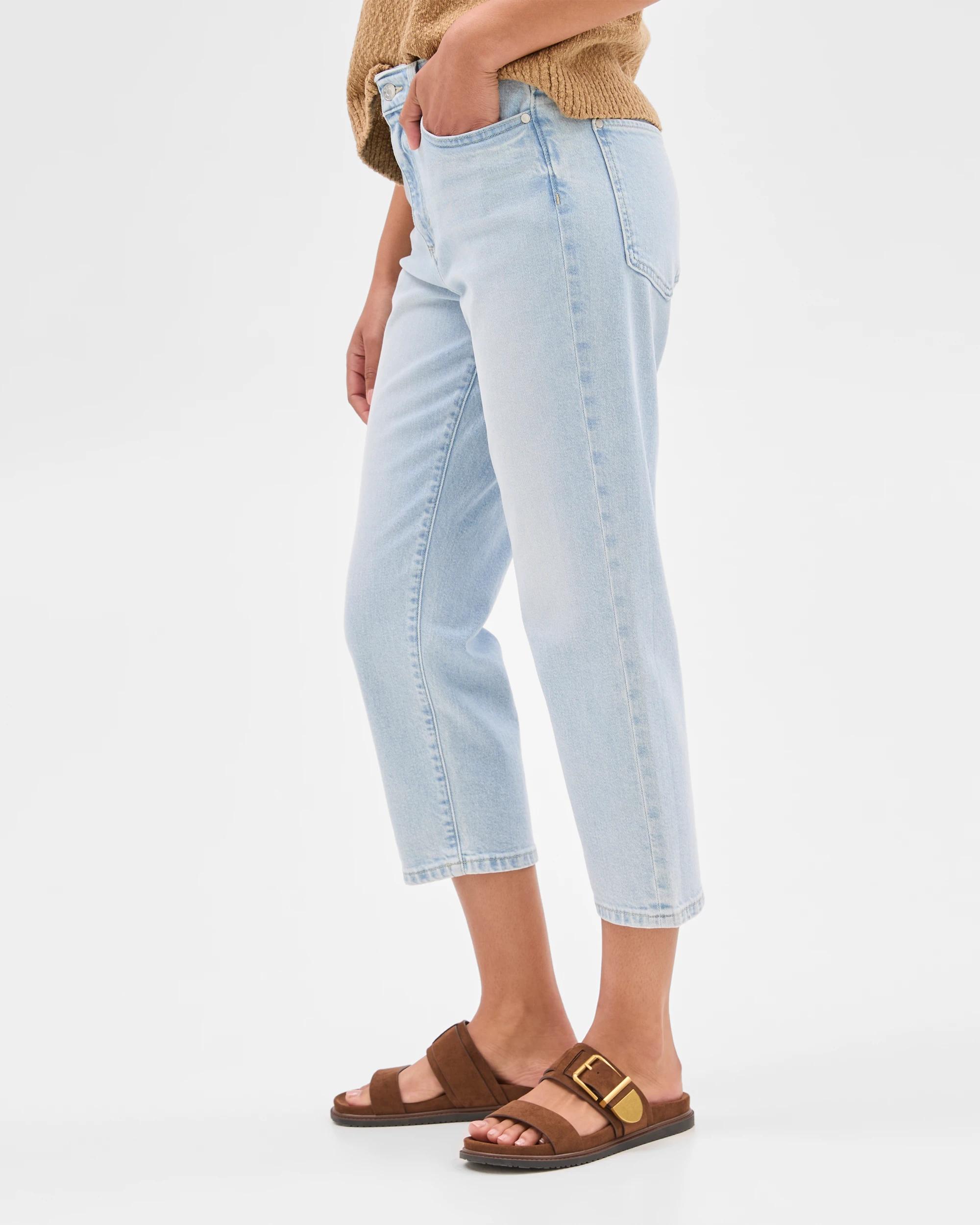 4 Target Mid Rise Crop Length Straight Denim Jeans - Bella ICE BLUE, 4 of 6