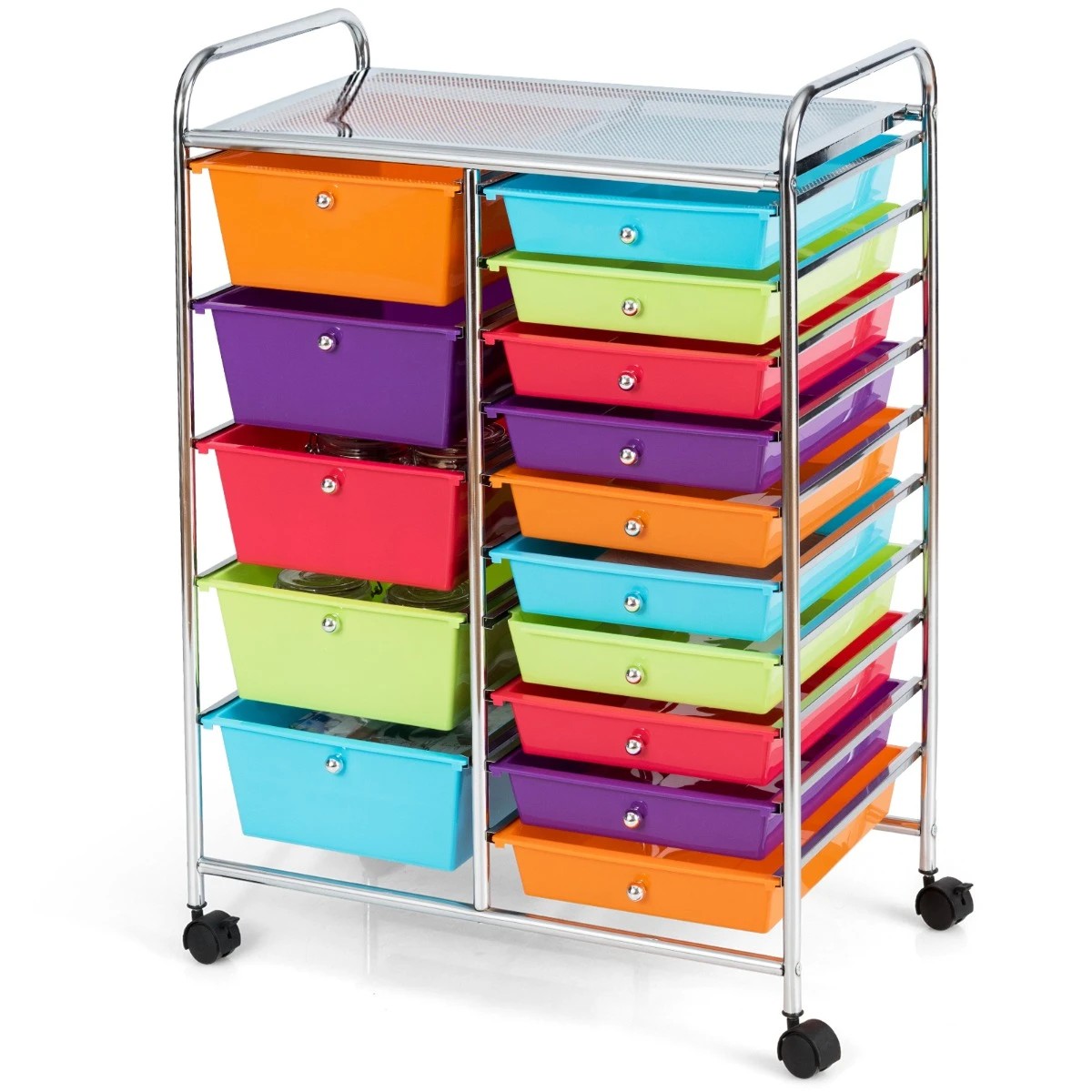 1 Costway 15 Drawers Rolling Storage Cart Mobile Utility Trolley, 1 of 5
