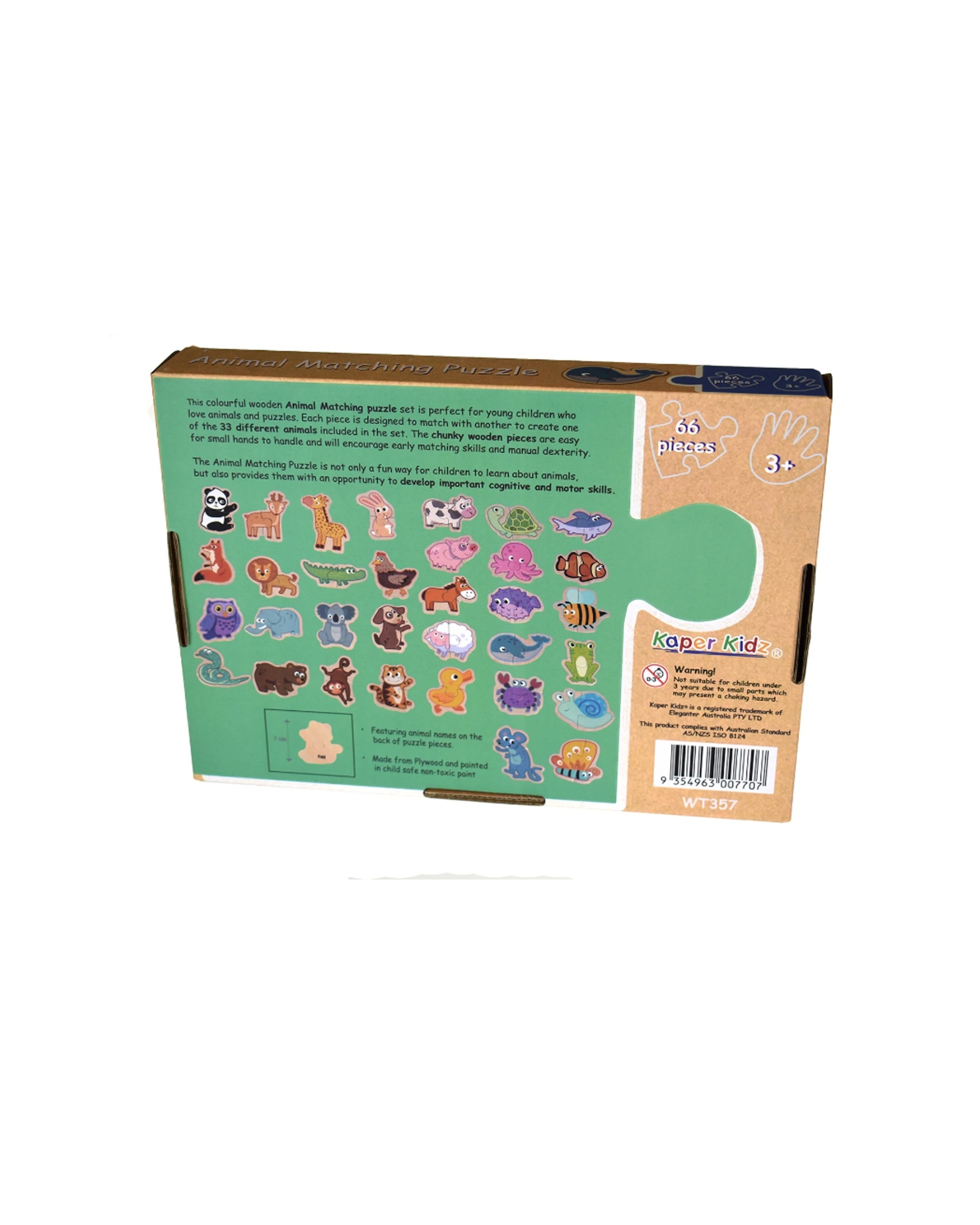 6 Kaper Kidz Animal Matching Kids Jigsaw Puzzle Board Toy - Multi, 6 of 6