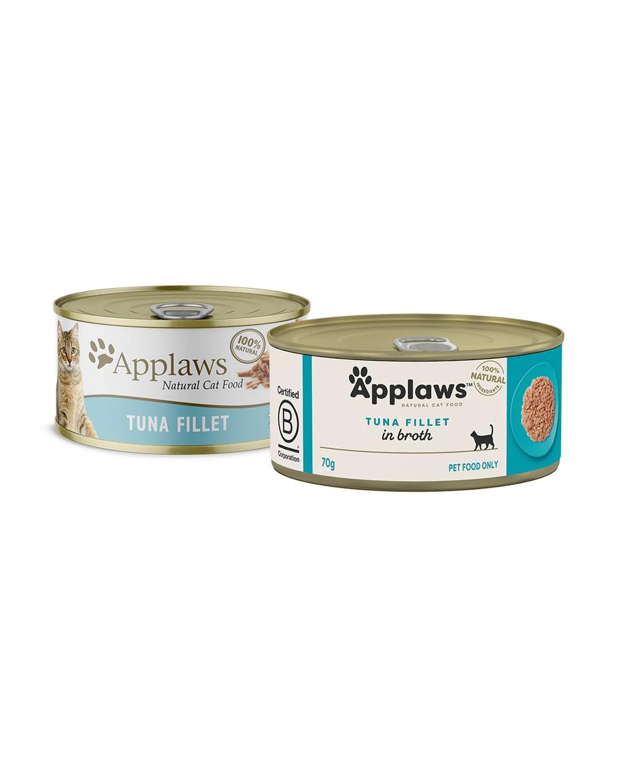 2 Applaws Natural Cat Food Tuna Fillet Tin 70g 24 Pack, 2 of 2