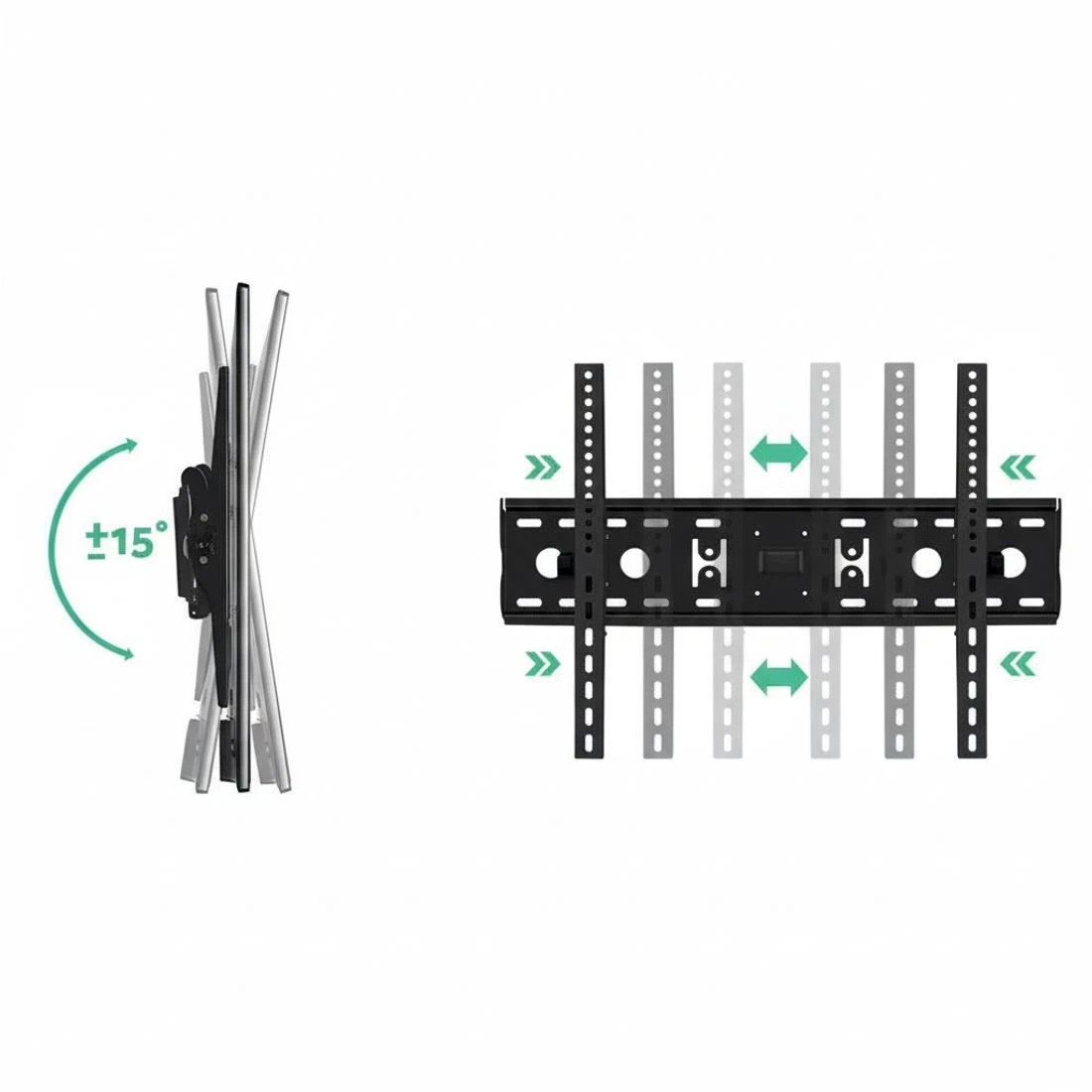 4 Artiss TV Wall Mount Bracket for 32"-70" LED LCD TVs Tilt Slim Flat Low Profile - Black, 4 of 7