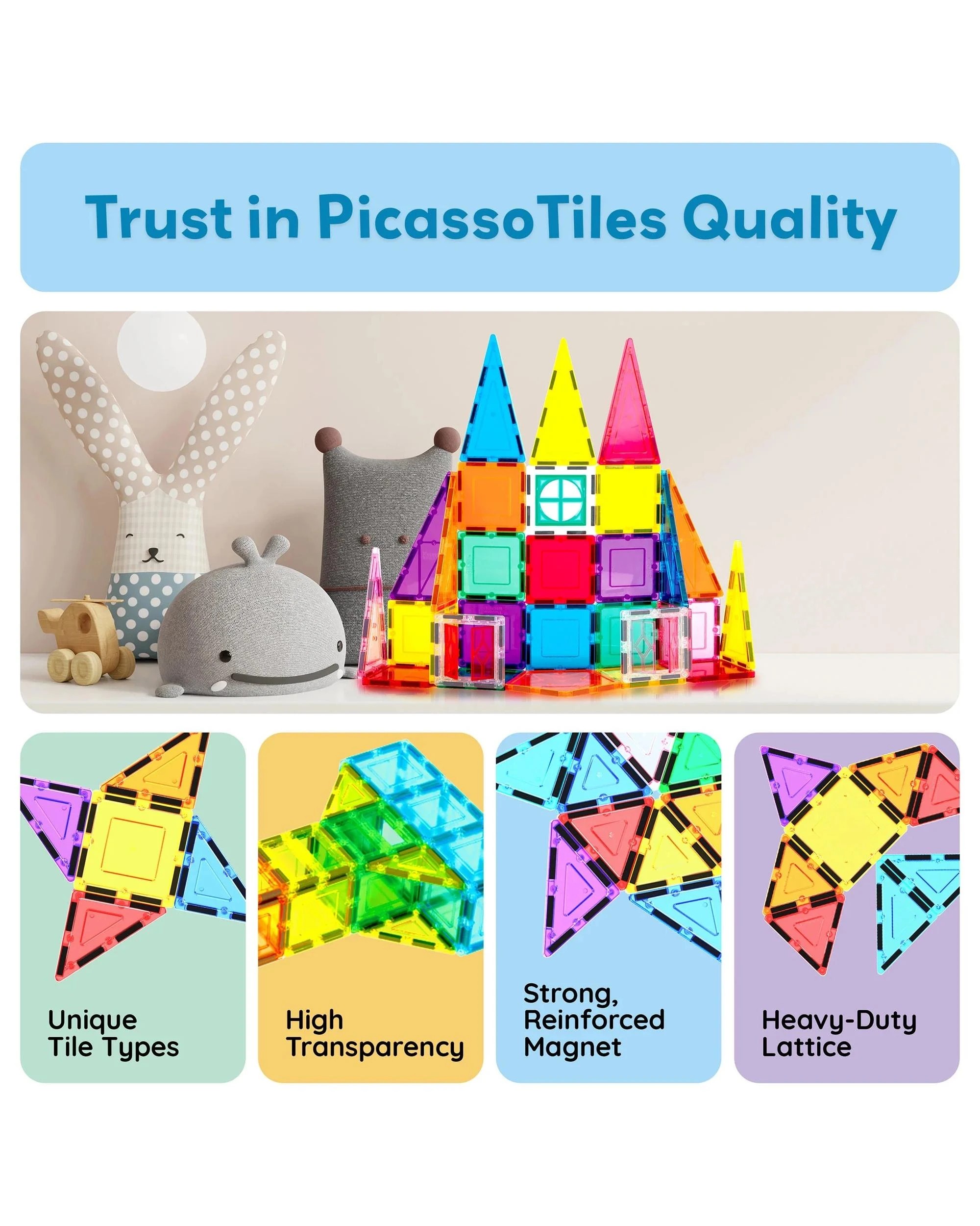 8 PicassoTiles Magnetic Tile Rocket Ship Building Set 36 Pieces, 8 of 9