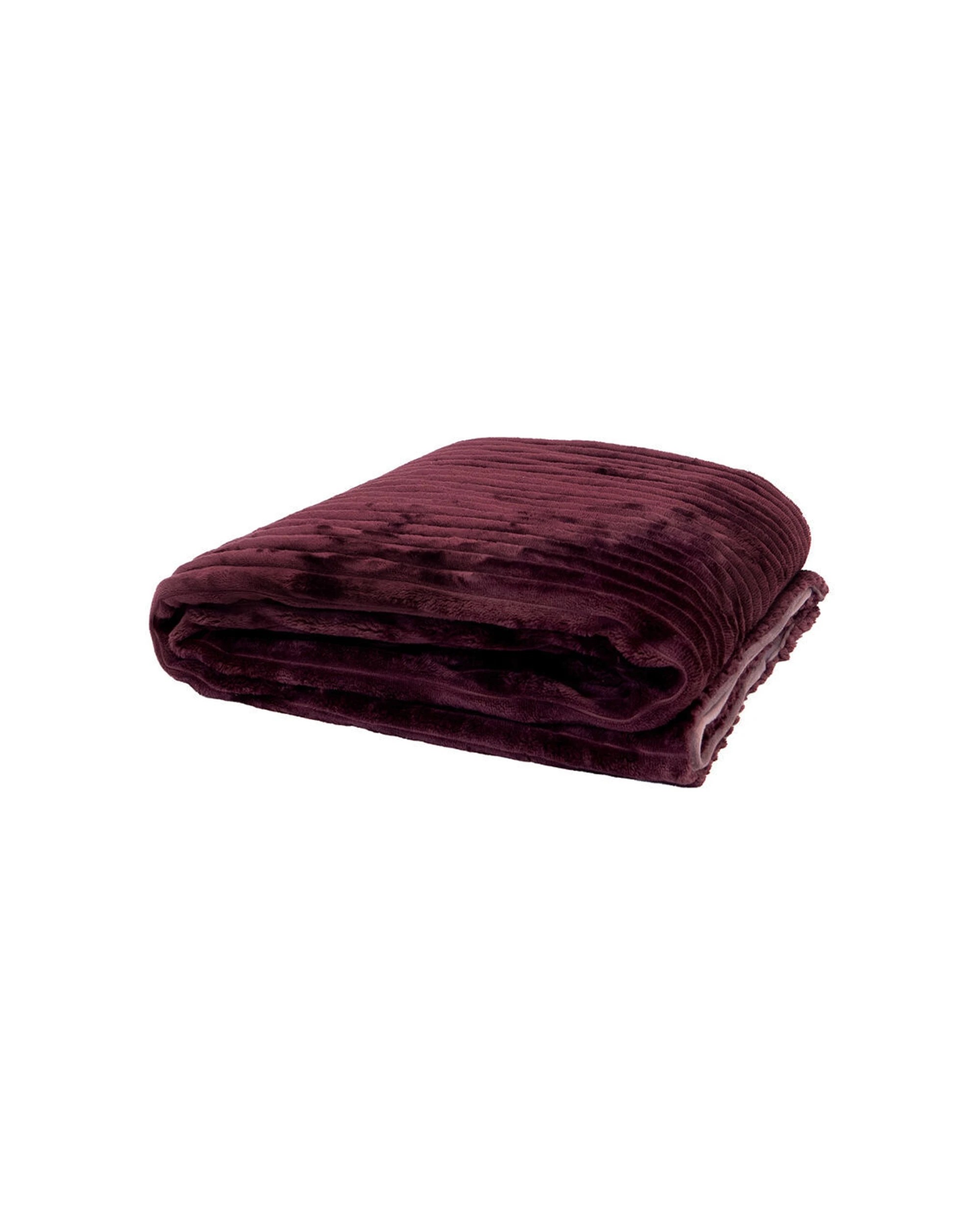 1 BAMBURY Channel Warm Sofa Couch Blanket Soft Bedroom Throw 280GSM - Purple, 1 of 3