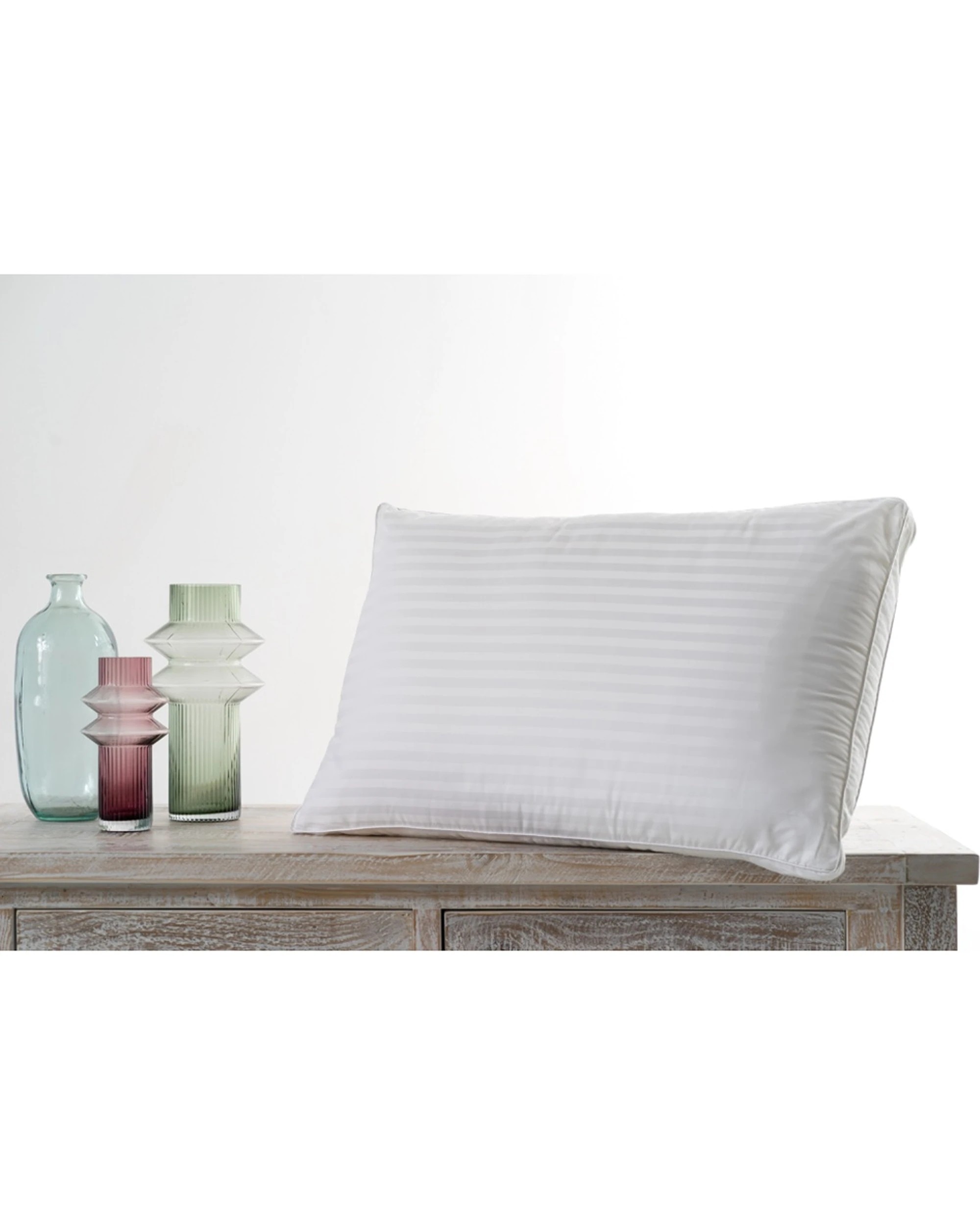 2 Onkaparinga 2pc Luxury Antibacterial Pillows Cotton Sateen Cover Gusseted - White, 2 of 3