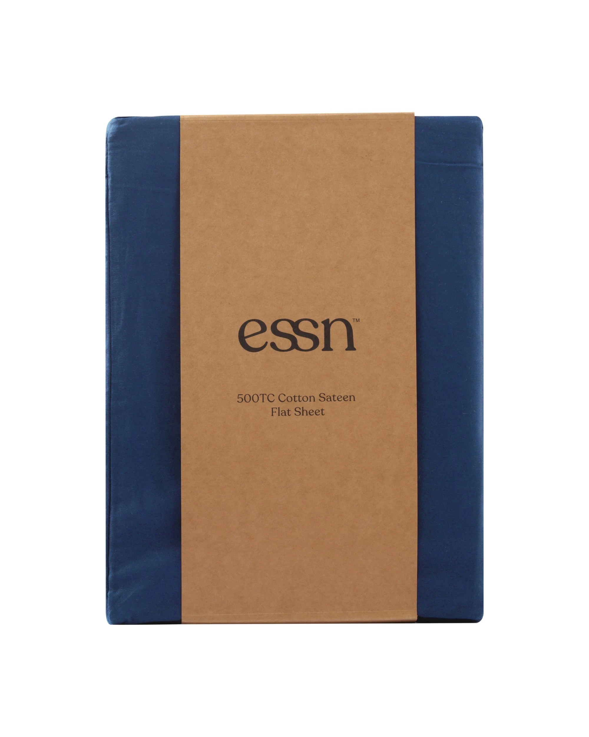 6 ESSN 500TC Cotton Sateen Flat Sheet - Double Bed - Navy, 6 of 7