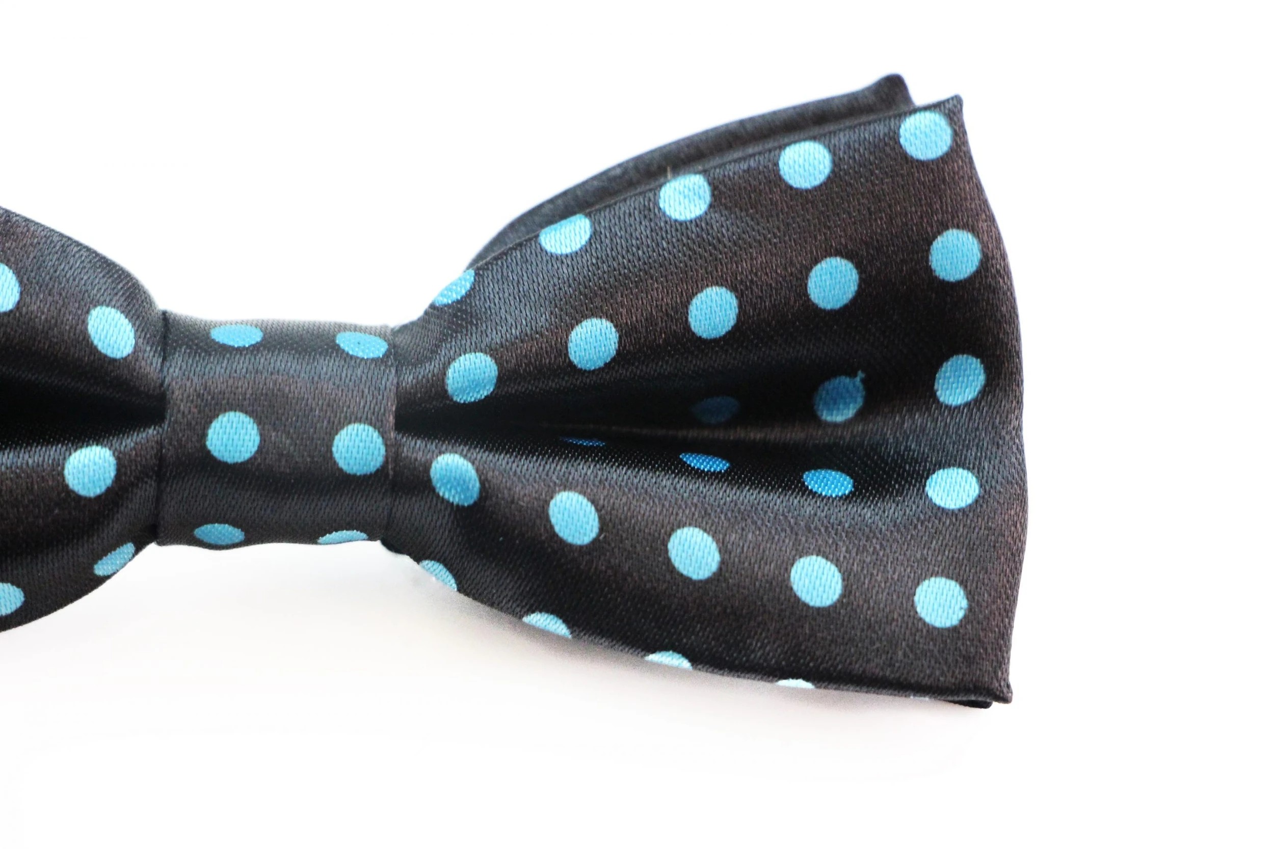 3 Zasel Boys Black With Sky Blue Small Polka Dot Patterned Bow Tie - Multi, 3 of 4