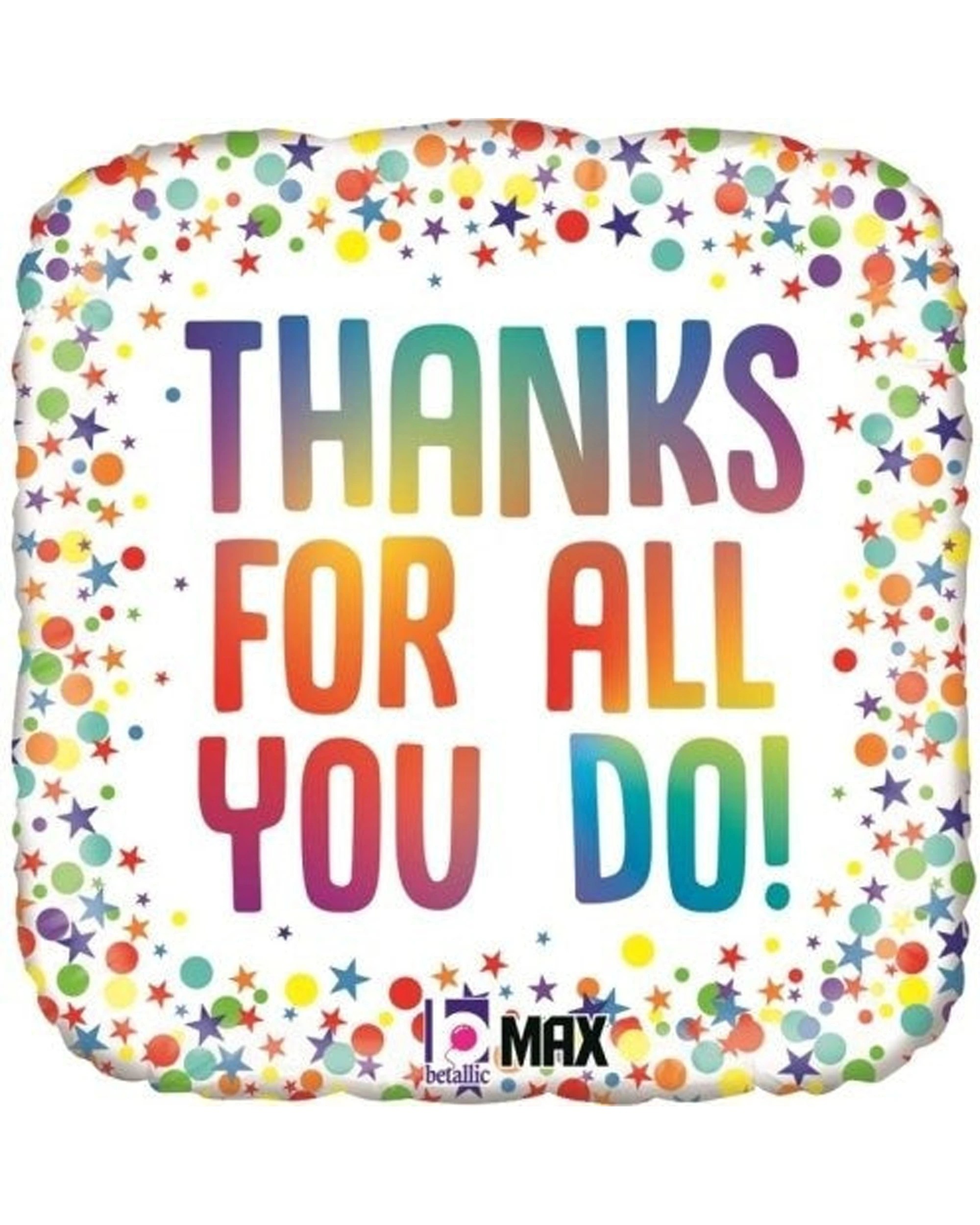 1 Alpen Foil Balloon Rainbow Thanks Party Decor 18in - Multi, 1 of 1