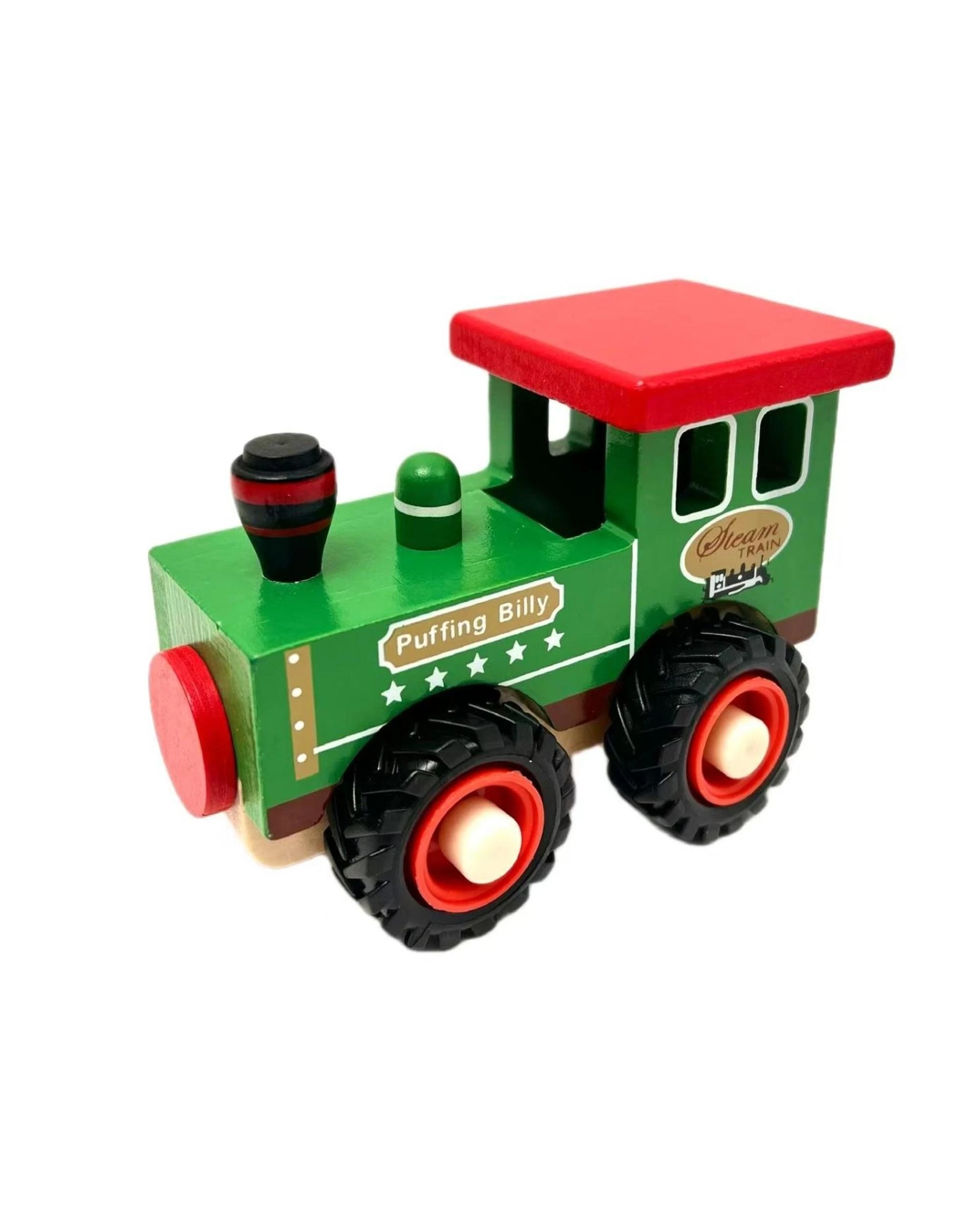 2 Toyslink Wooden Wheelie Green Puffing Billy Train Toy Vehicle, 2 of 2
