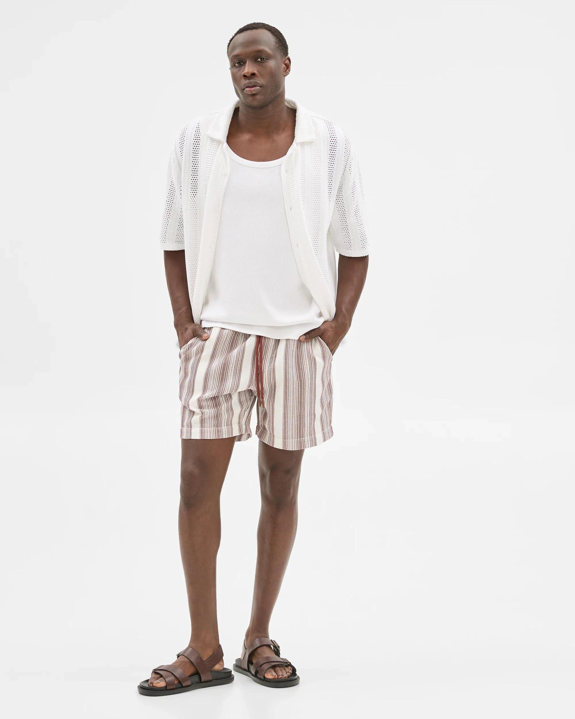 1 Australian Cotton Textured Shorts - Commons BROWN, 1 of 6