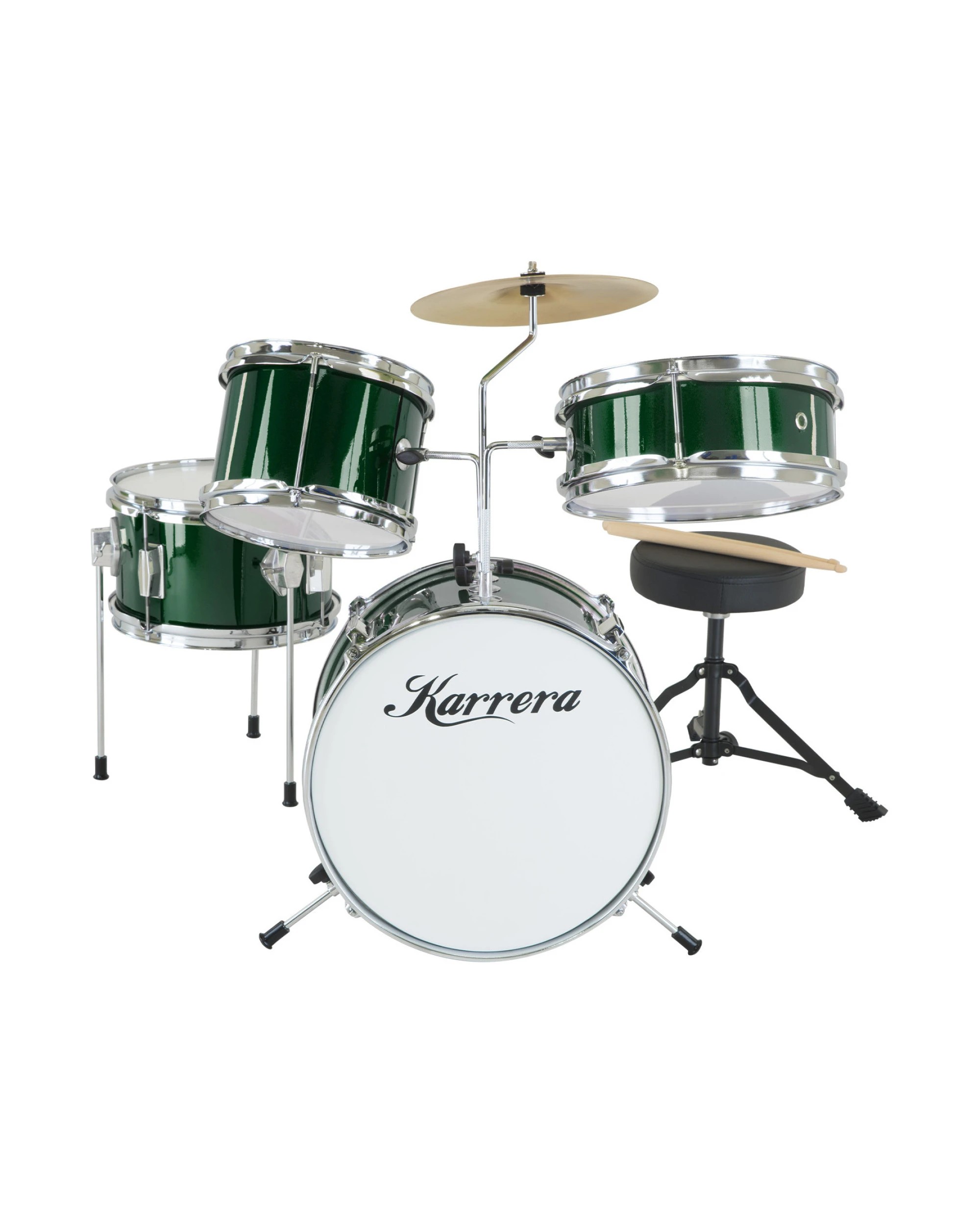 1 Karrera Kids 4pc Drum Set Kit in Green - Green, 1 of 7