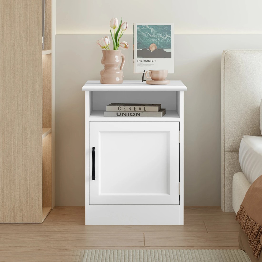 7 Alfordson Bedside Table Storage Cabinet Side End Nightstand - White, 7 of 10