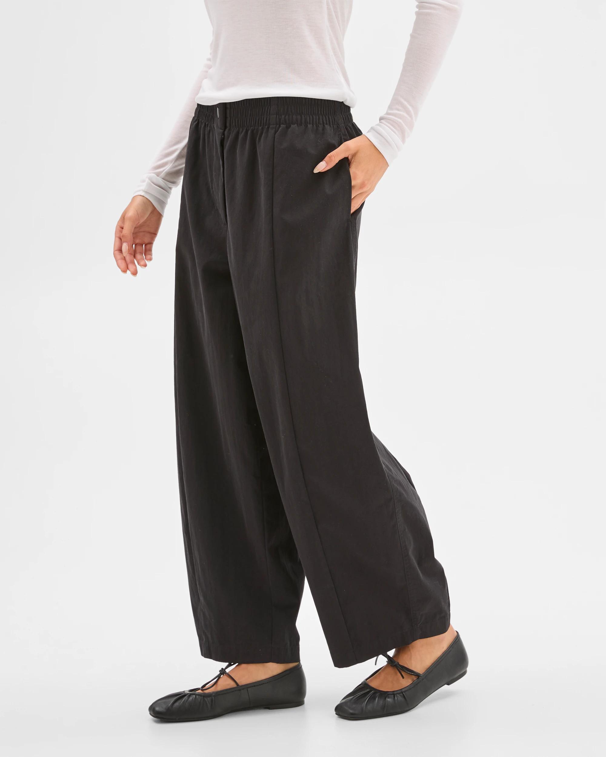 4 Lily Loves Australian Cotton Blend Pull On Pleat Pants BLACK, 4 of 6