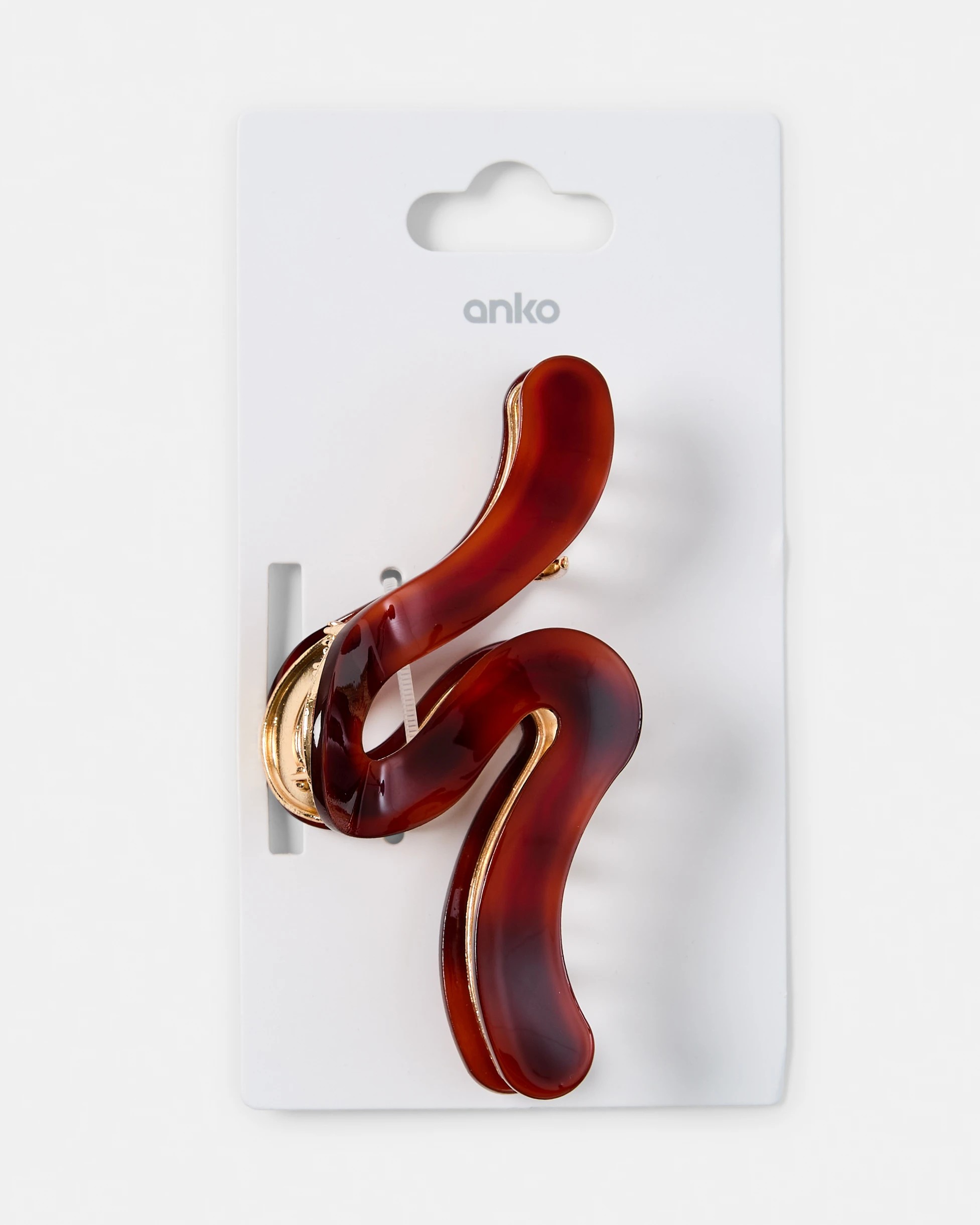 3 Brown Swirl Metal Resin Claw Hair Clip, 3 of 3