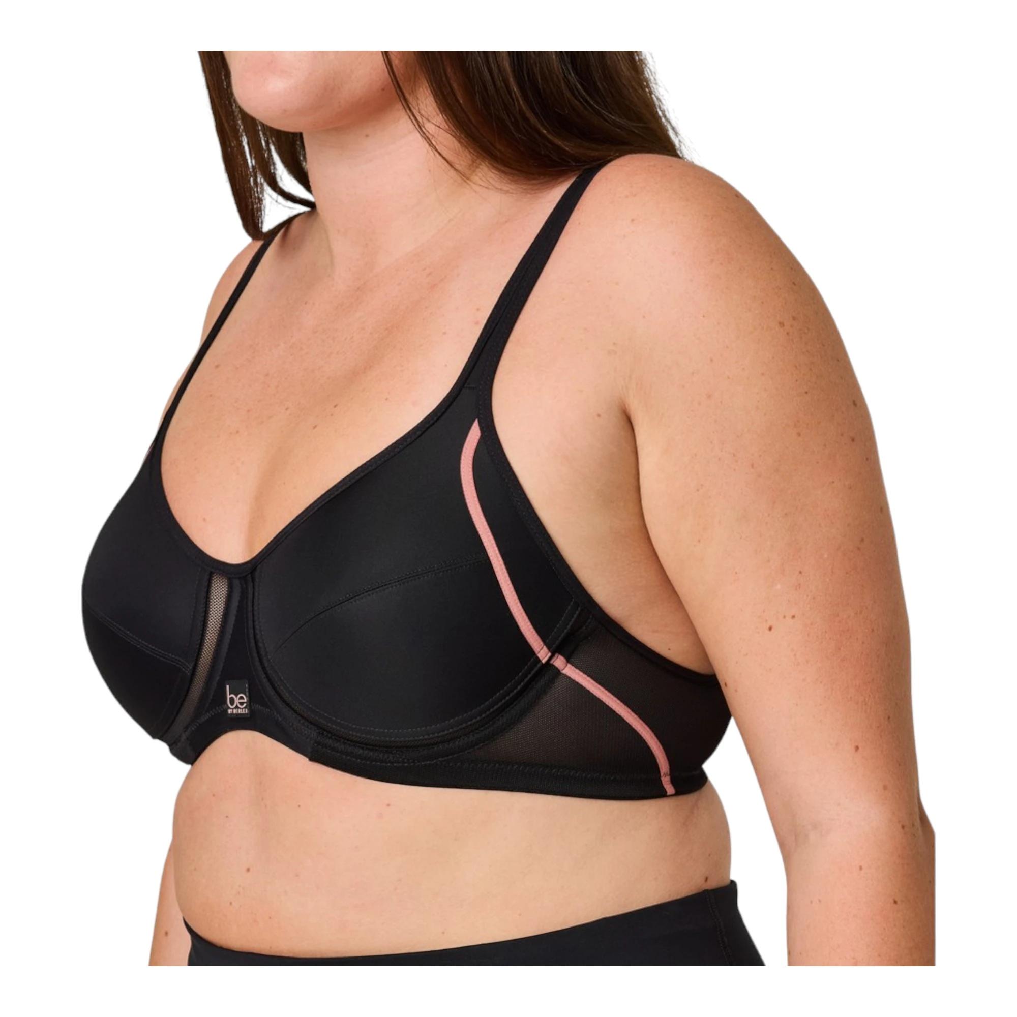 4 Be By Berlei Womens Non-Contour High Impact Sports Bra Black BLACK, 4 of 5
