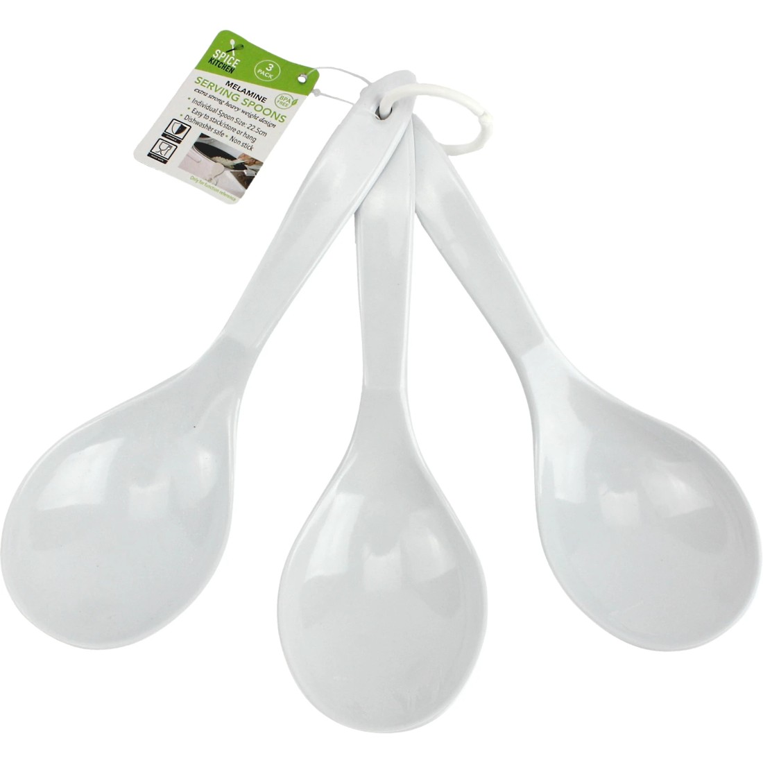 1 Spice Kitchen White Melamine Serving Spoons (Set of 3), 1 of 1