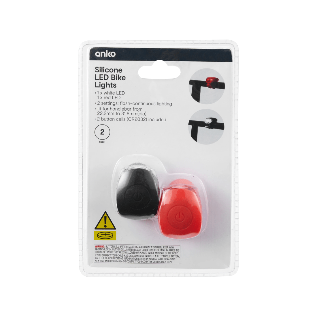 6 2 Pack Silicone LED Bike Lights, 6 of 8