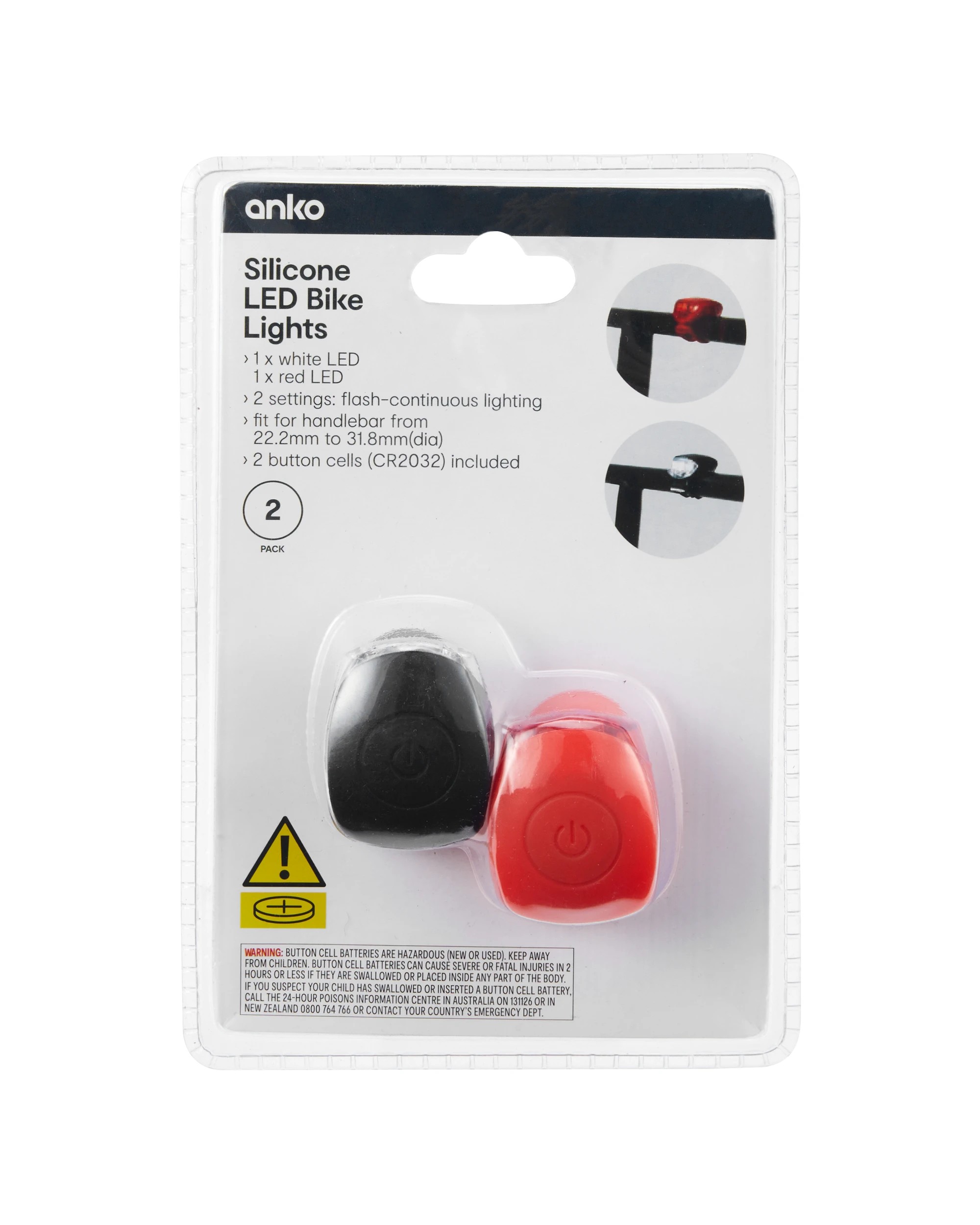 6 2 Pack Silicone LED Bike Lights, 6 of 8