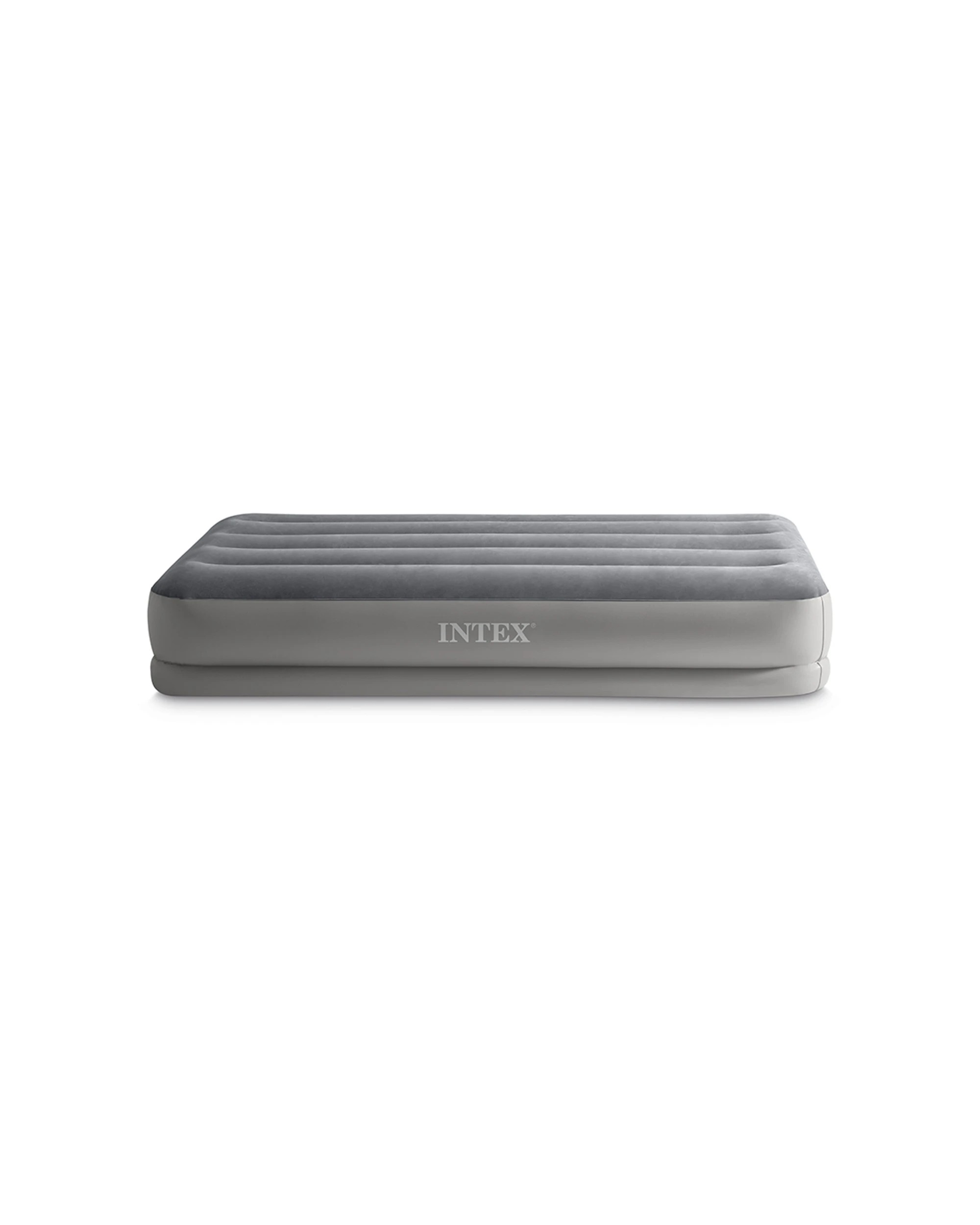 1 Intex Dura-Beam Prestige Inflatable Airbed w/ Built-In USB Pump - Twin Bed - Grey, 1 of 7