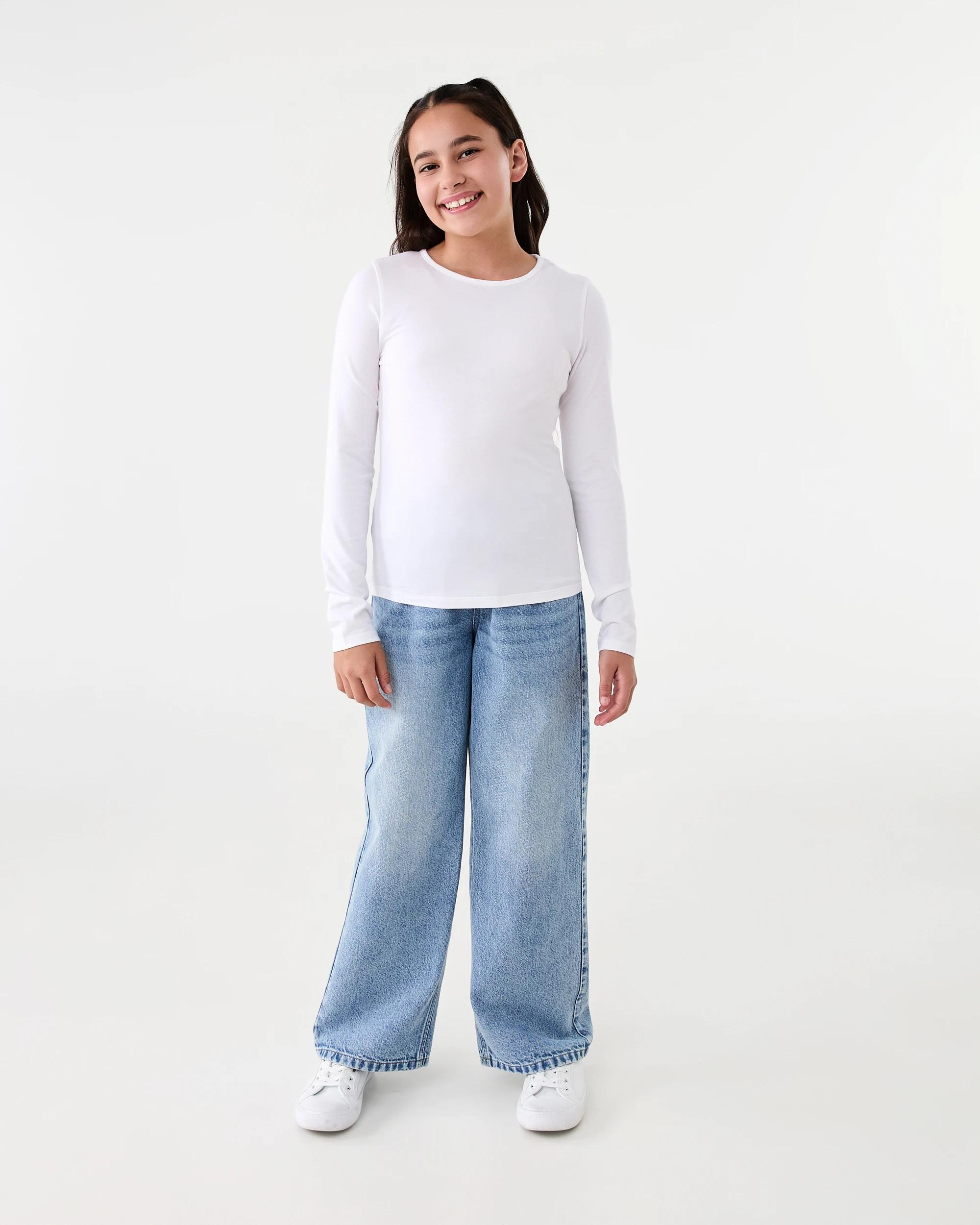 5 Plain Long Sleeve T-shirt White, 5 of 6