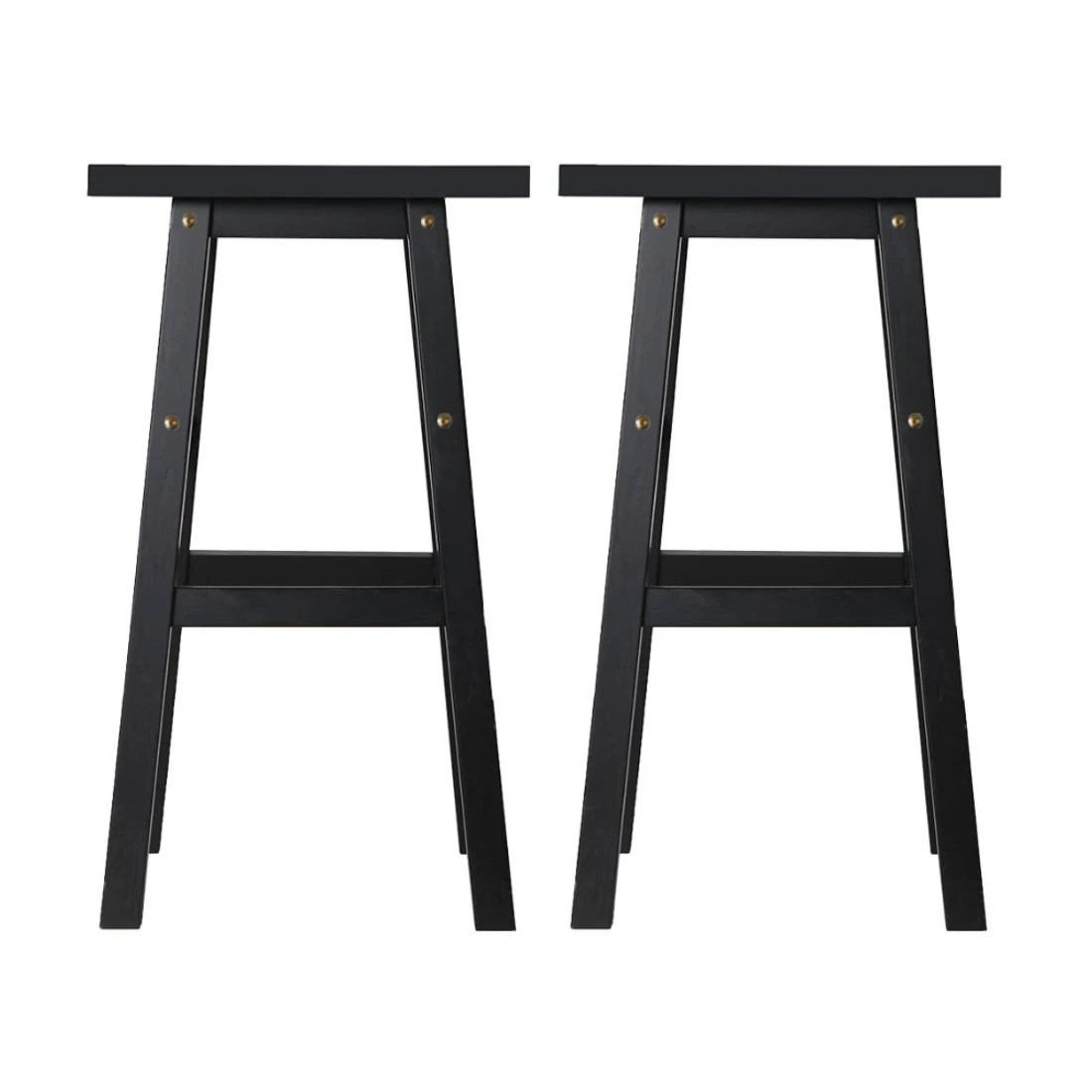 4 Artiss 2x Bar Stools Kitchen Chairs Wooden - Black, 4 of 8