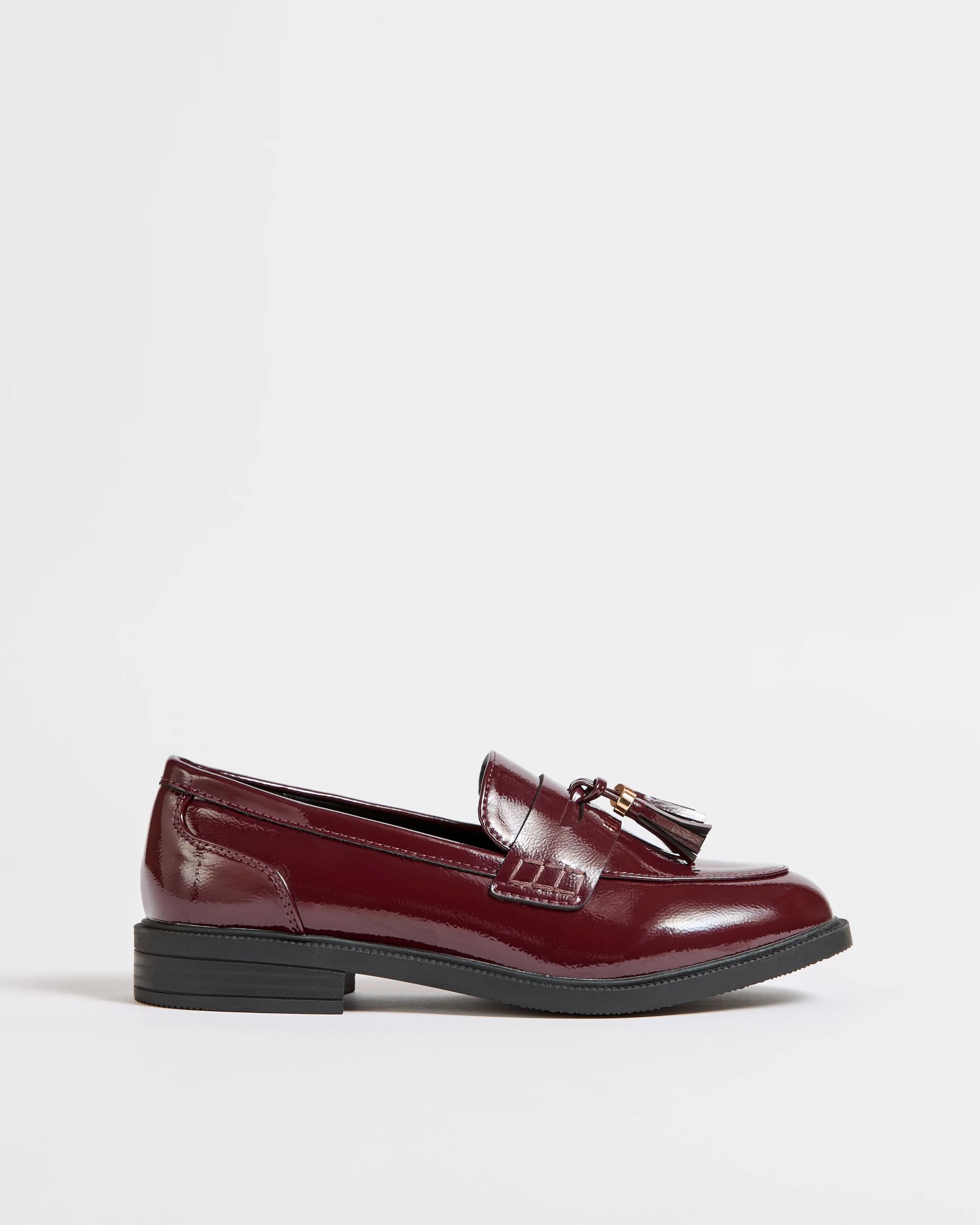 1 Target Woman Penny Tassel Loafer BURGUNDY CRINKLE PATENT, 1 of 3