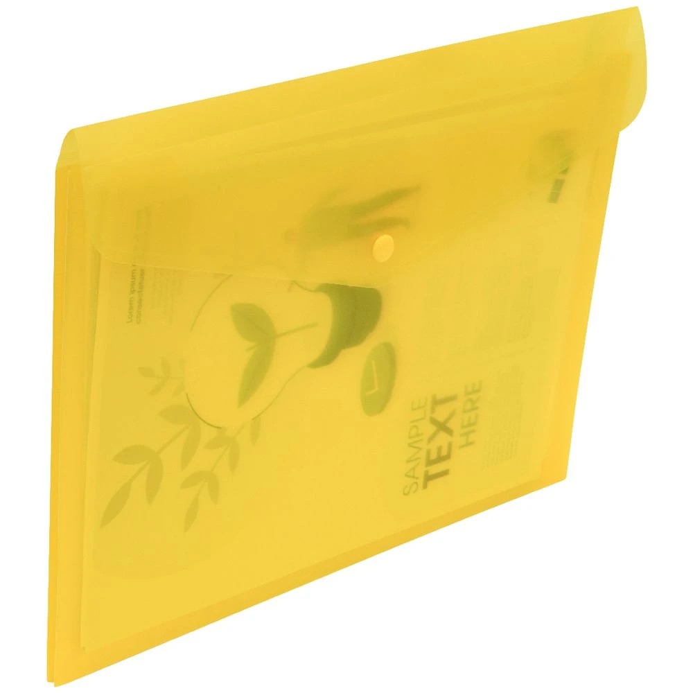 5 J.Burrows A4 Button Document Wallet Yellow, 5 of 5