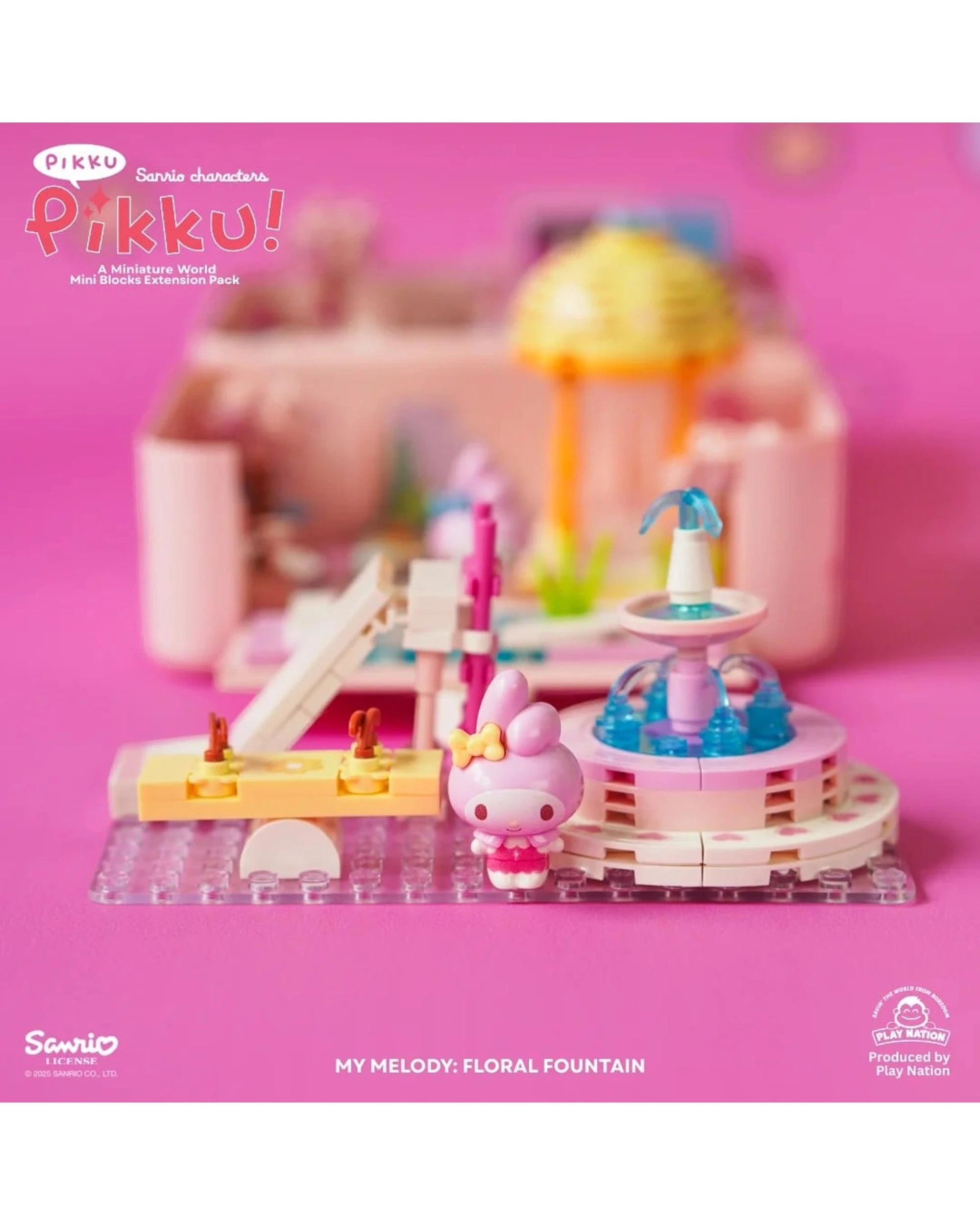 3 Play Nation Sanrio Pikku Pikku My Melody Floral Fountain Expansion Pack Building Block Set, 3 of 3