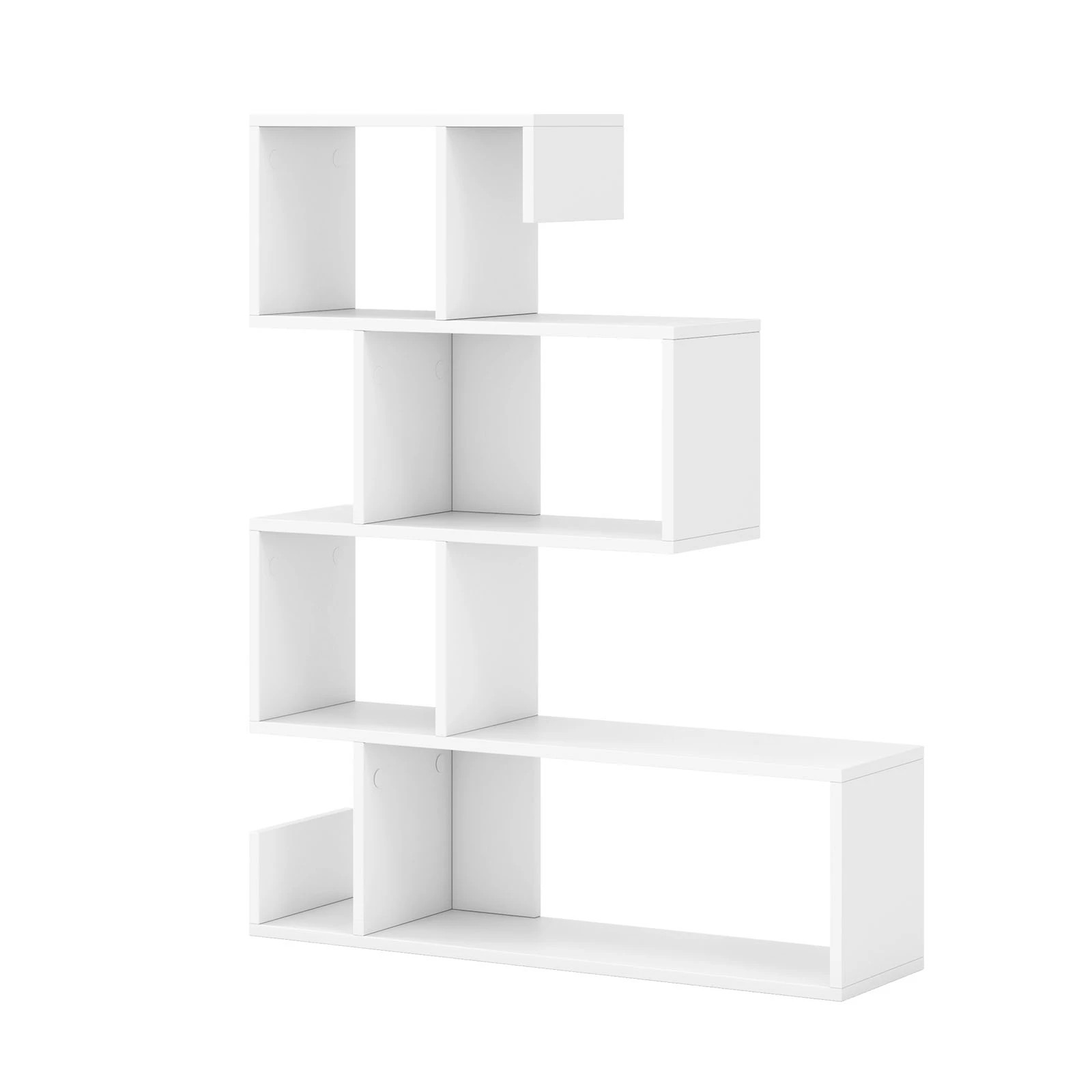 1 Costway 5-Tier S-Shaped Bookshelf Bookcase w/Open Cubes Display Shelf Storage Rack - White, 1 of 4