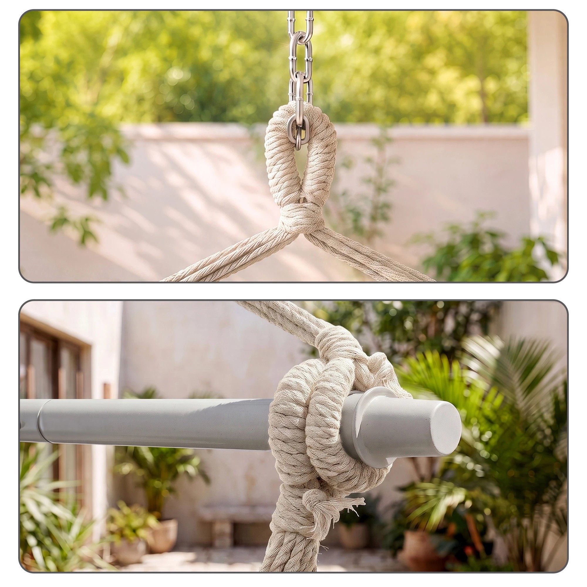5 Gardeon Hammock Chair Camping Macrame Hanging Swing with Cushions Tassels 120kg Capacity - Beige, 5 of 8