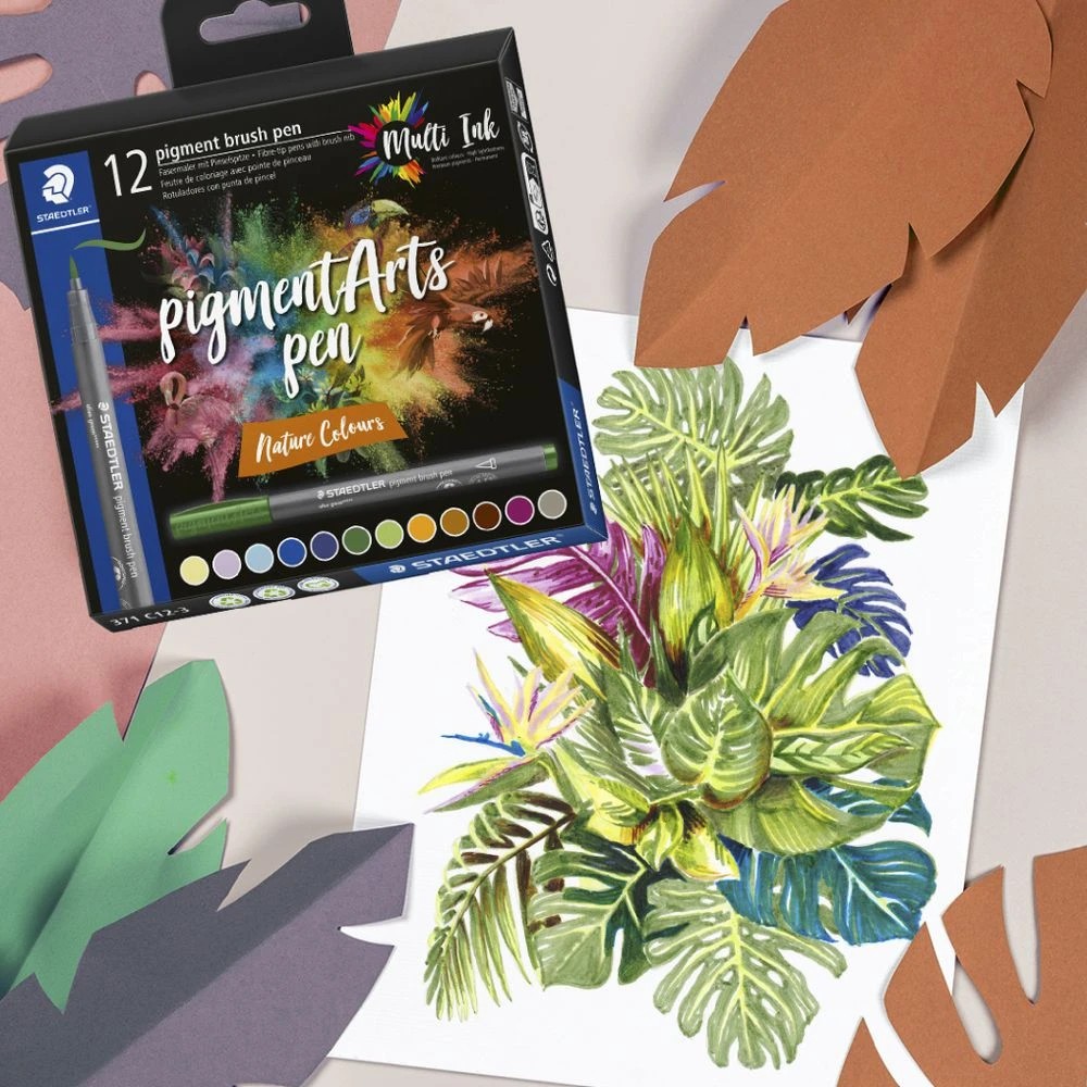 2 Staedtler Pigment Arts Brush Pens Nature Colours 12 Pack, 2 of 2