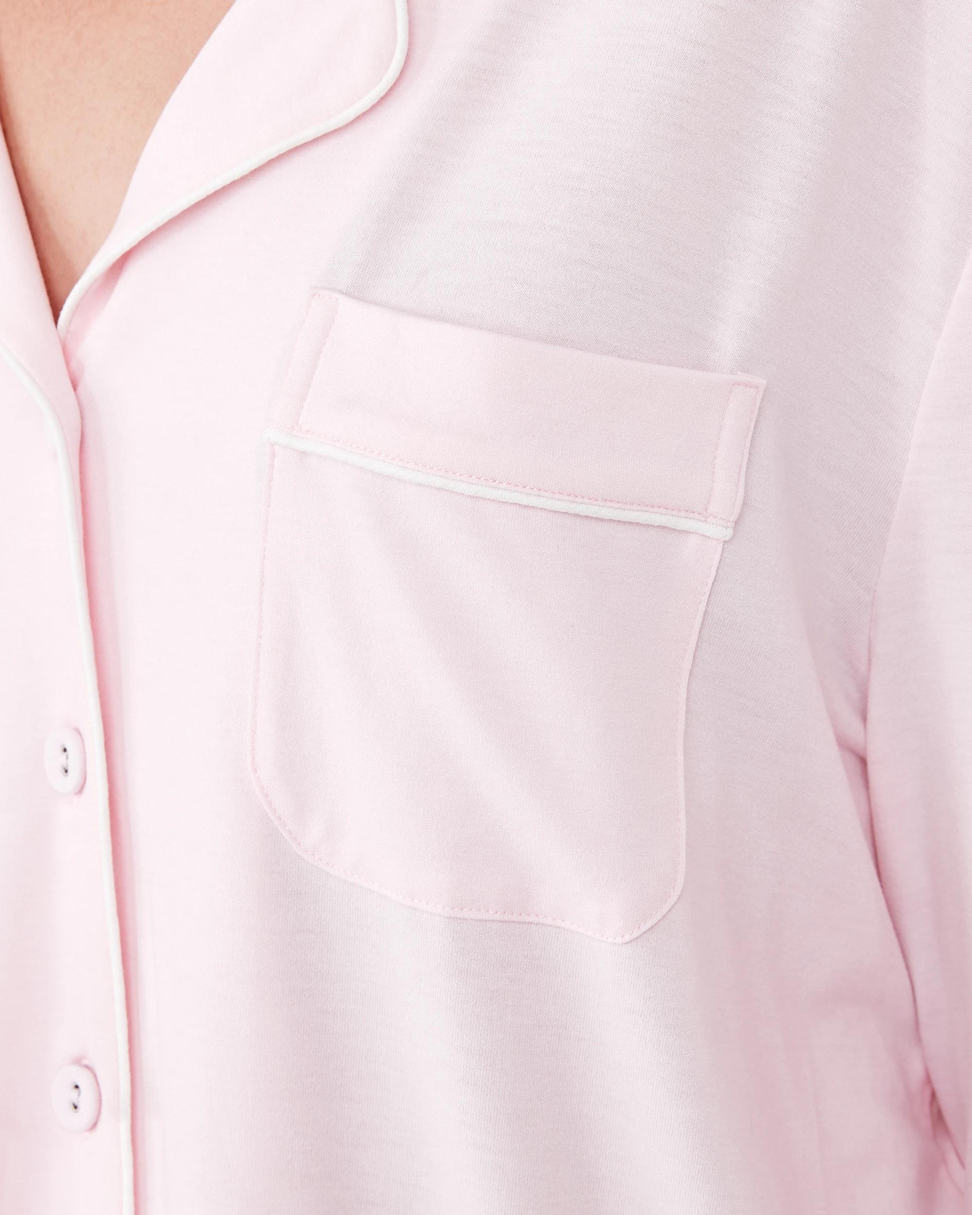 6 Long Sleeve Top and Pants Comfort Pyjama Set Bllet Pink, 6 of 7