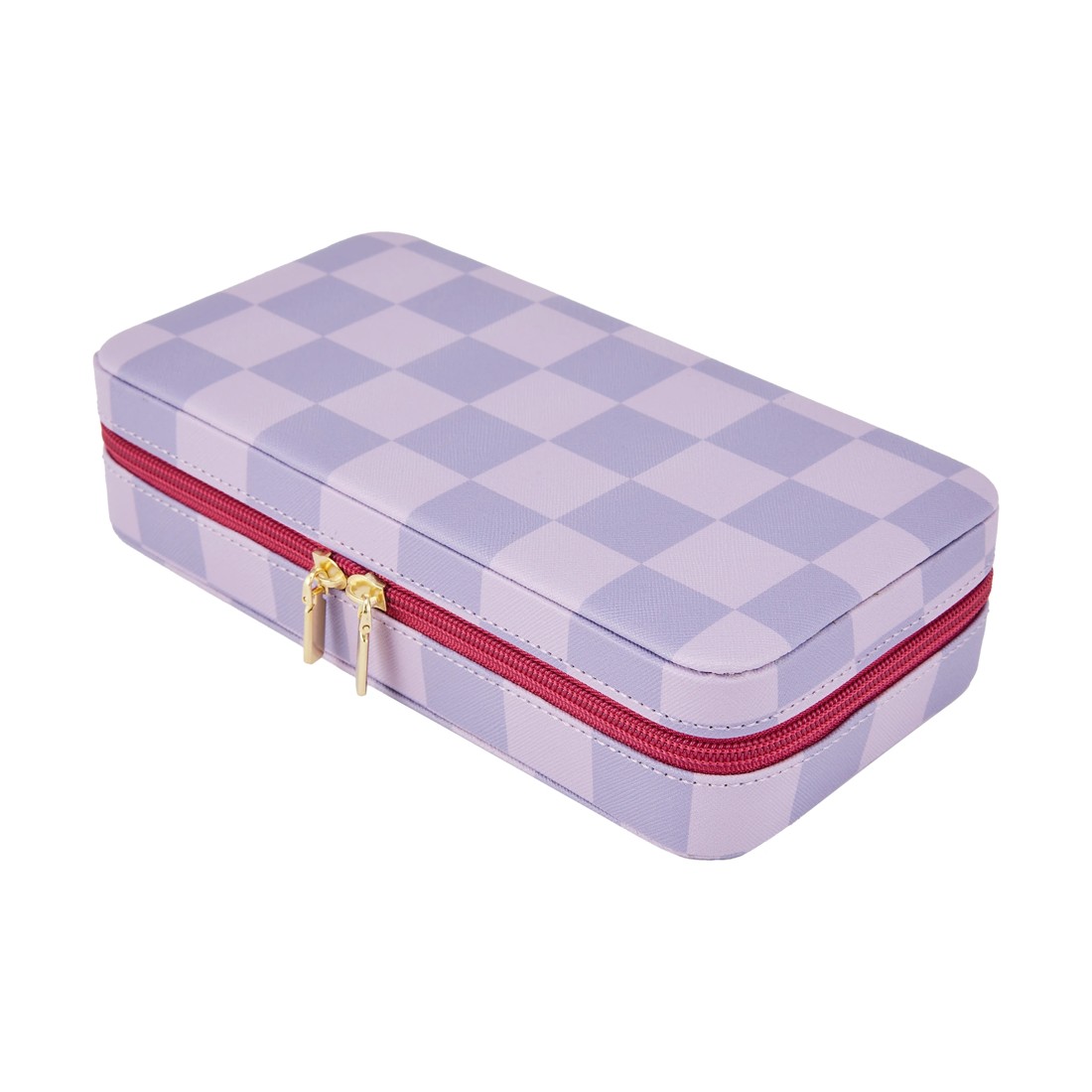1 Lilac Check Jewellery Case, 1 of 6