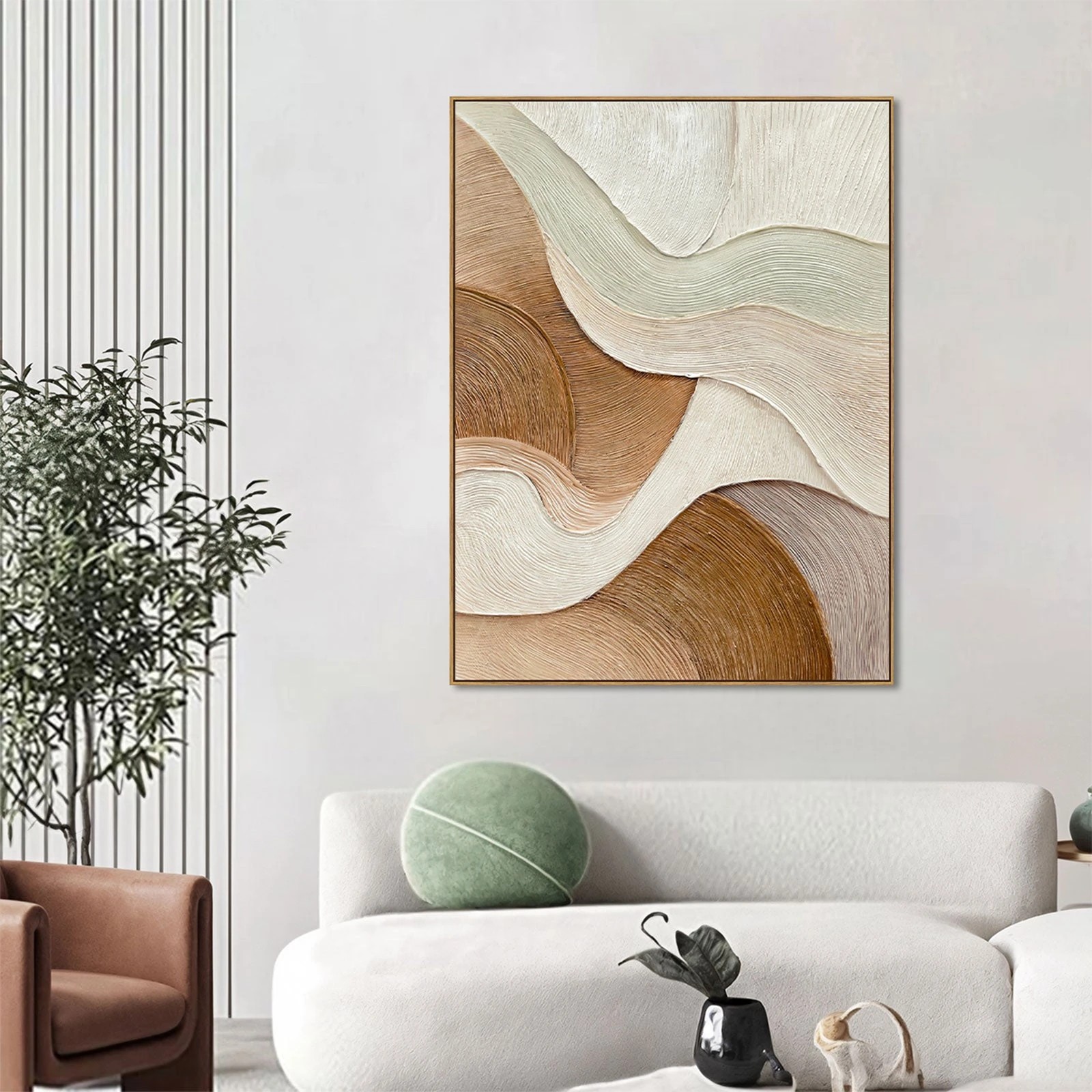 3 Moda Living Terra Tides Hand-Painted Textured Oil Painting - Multi, 3 of 8