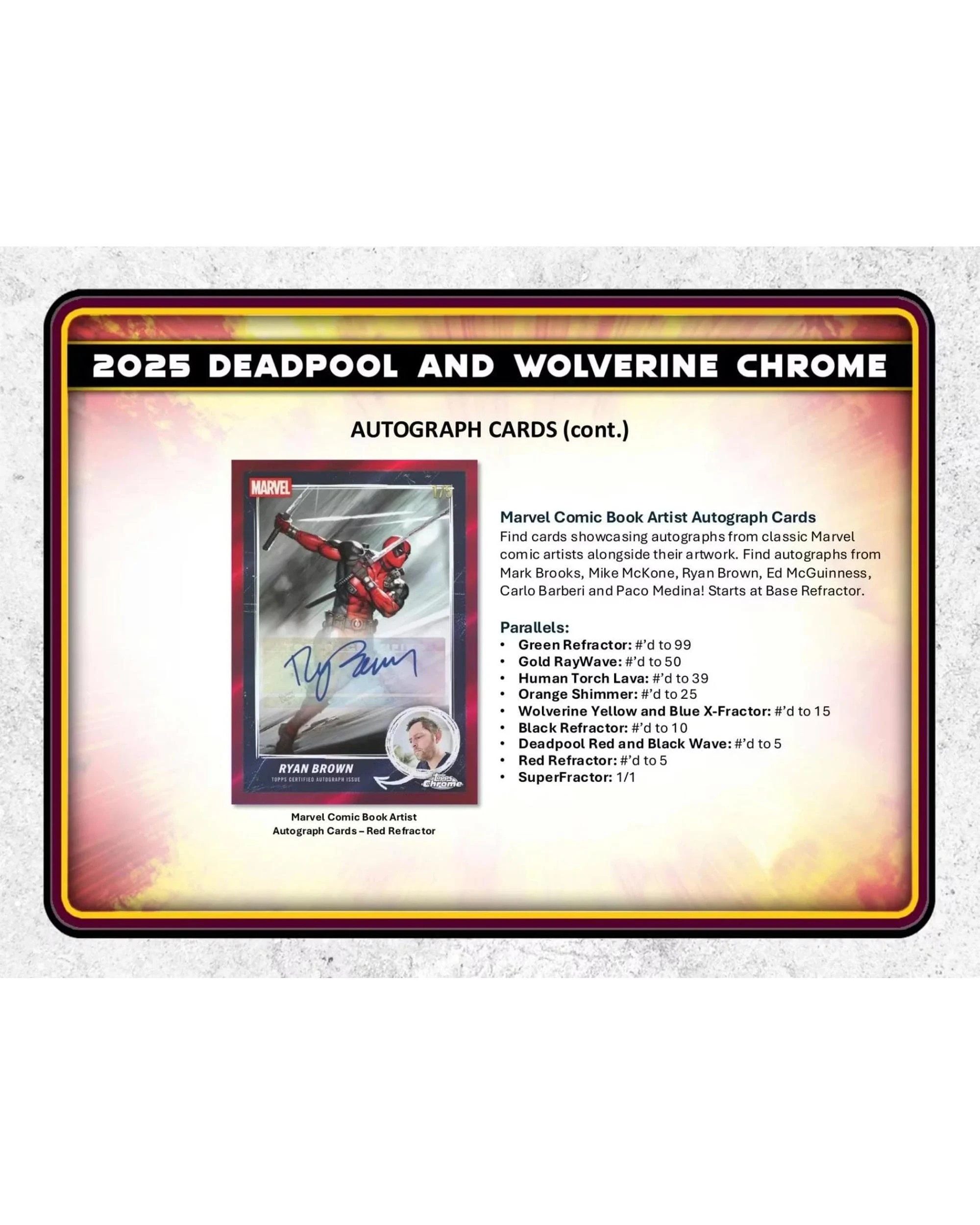 10 Topps 2025 Chrome Marvel Deadpool Hobby Box, 10 of 10