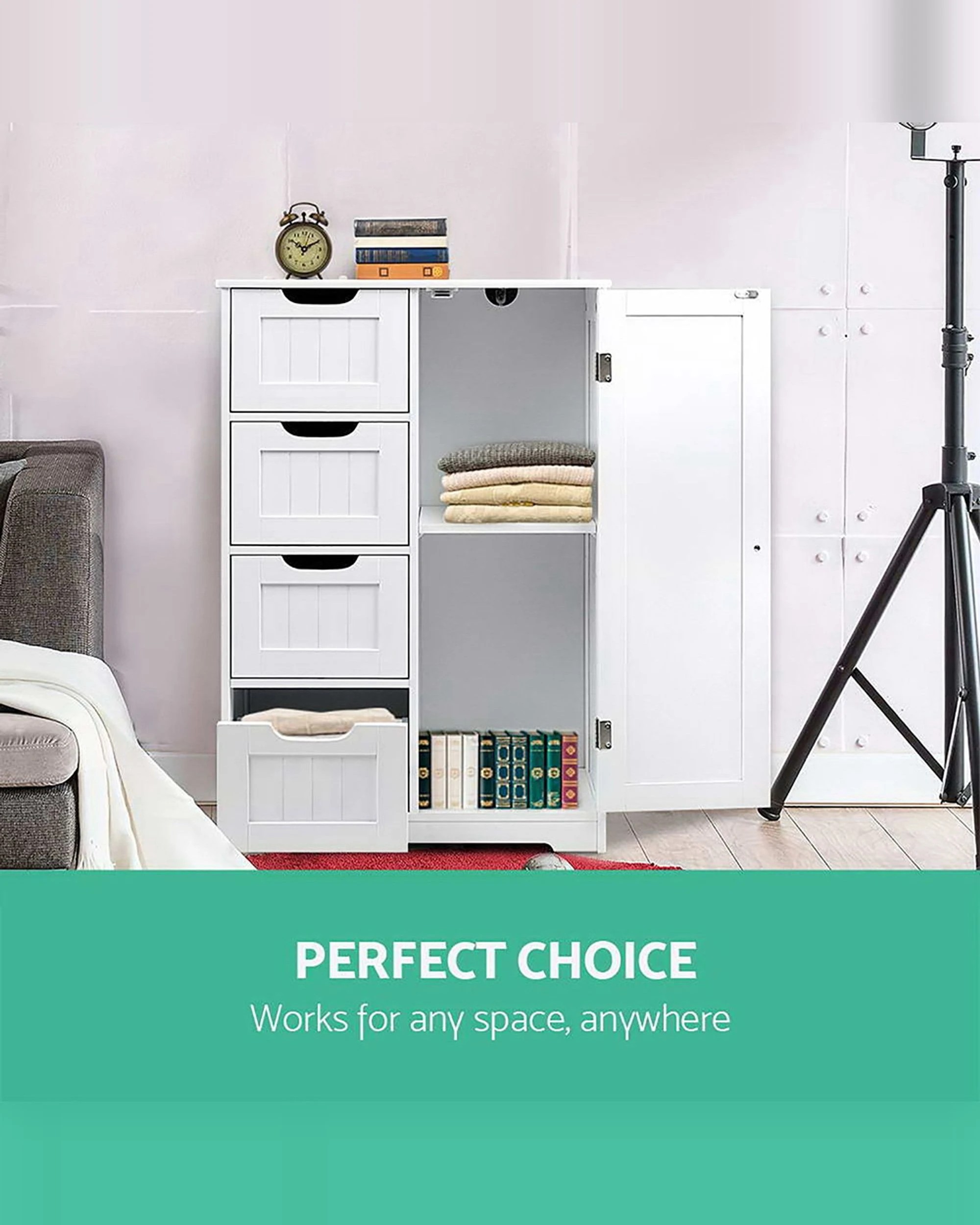 3 Artiss Bathroom Cabinet Storage Drawers
 - White, 3 of 3