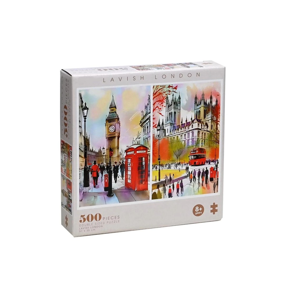 3 500 Piece Famous Landmark Water Colour Puzzles - Assorted, 3 of 9