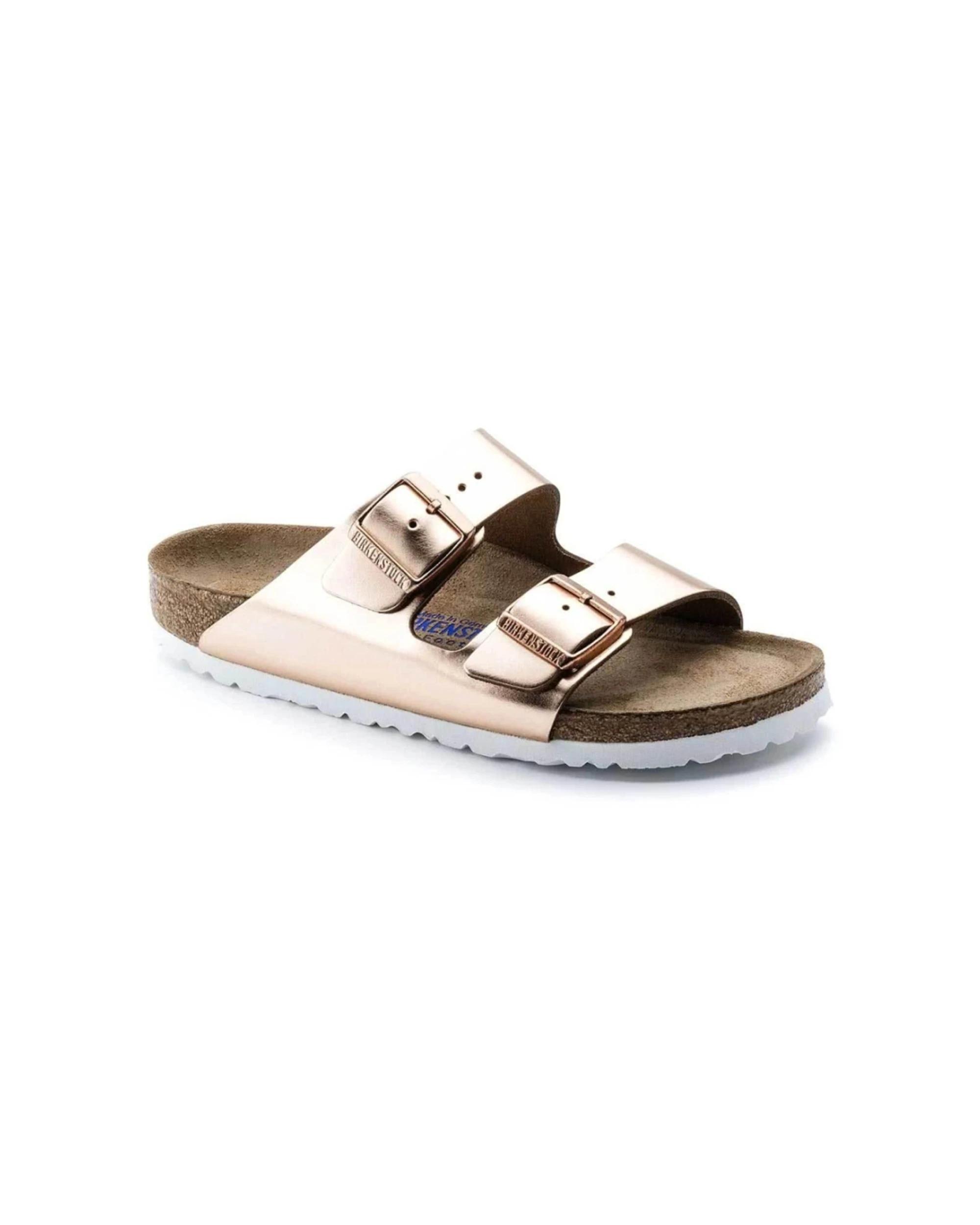 2 Birkenstock Arizona Soft Footbed Leather Sandals Regular METALLIC COPPER, 2 of 5