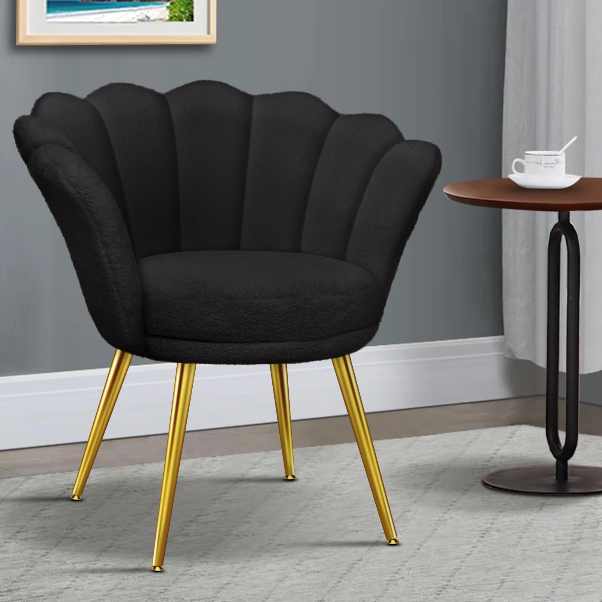 2 Alfordson Armchair Lounge Chair Plush Accent Chair Upholstered Sofa Couch - Black, 2 of 9