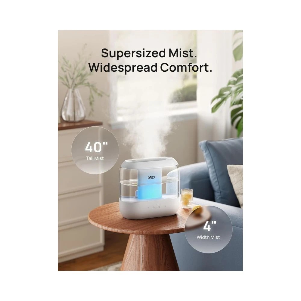5 DREO Humidifier 311 Cool Mist Humidifier 4L White Quiet Home Bedroom Air Moisture, 5 of 10