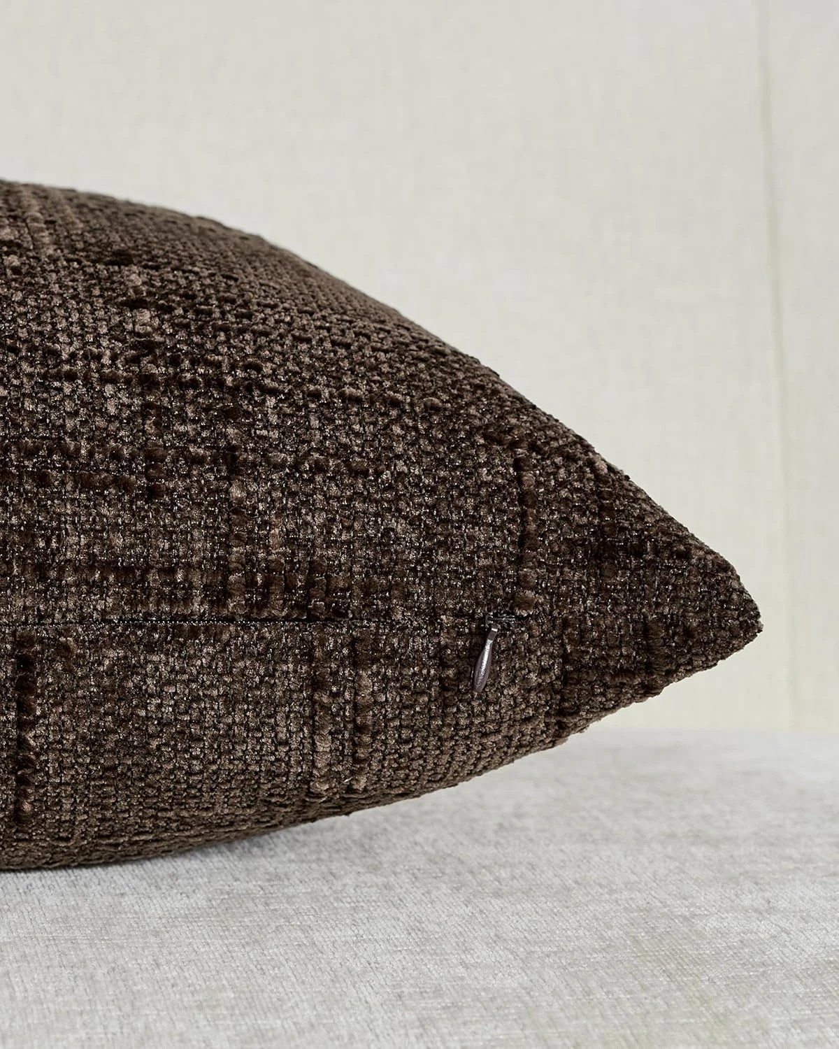 2 Gioia Casa 2-Pack Chenille-Textured Cushion Covers 30cm x 50cm - Brown, 2 of 3