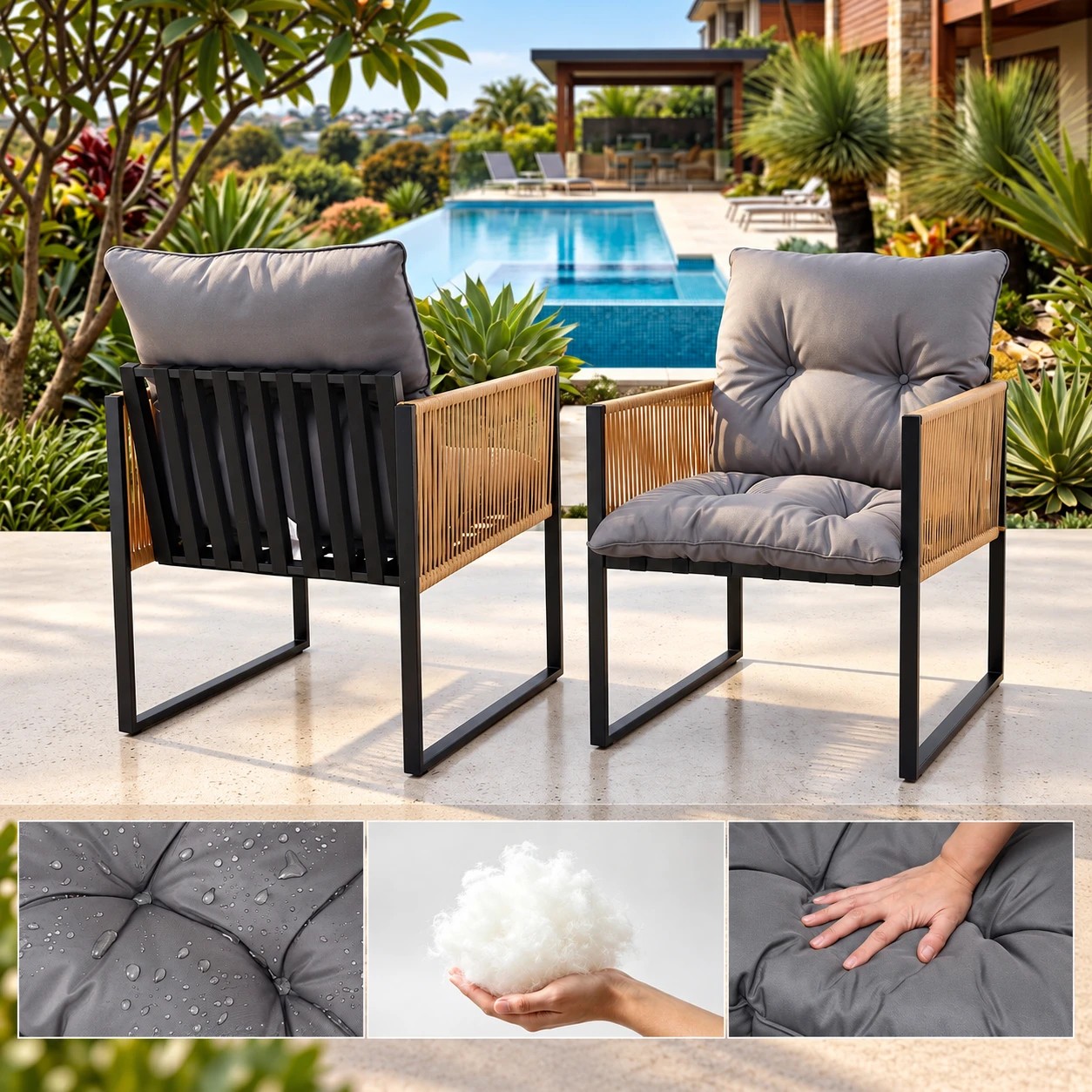 Gardeon 5PC Outdoor Dining Set 140CM Table and Chairs Patio Furniture ...
